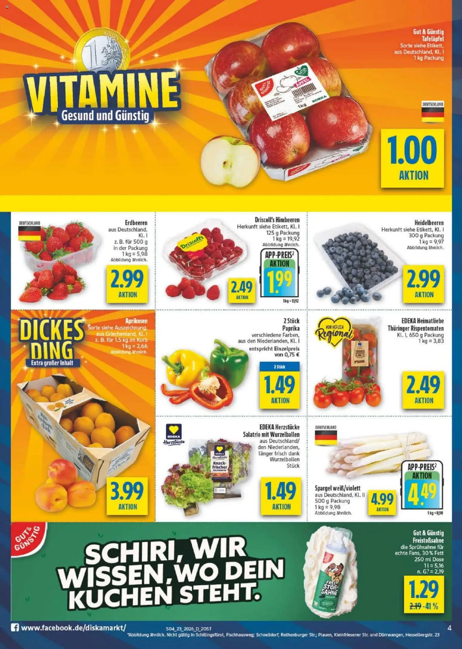Diska Prospekt – gültig ab 01.06.2026 | Seite: 8 | Produkte: Korb, Spargel, Heidelbeeren, Erdbeeren