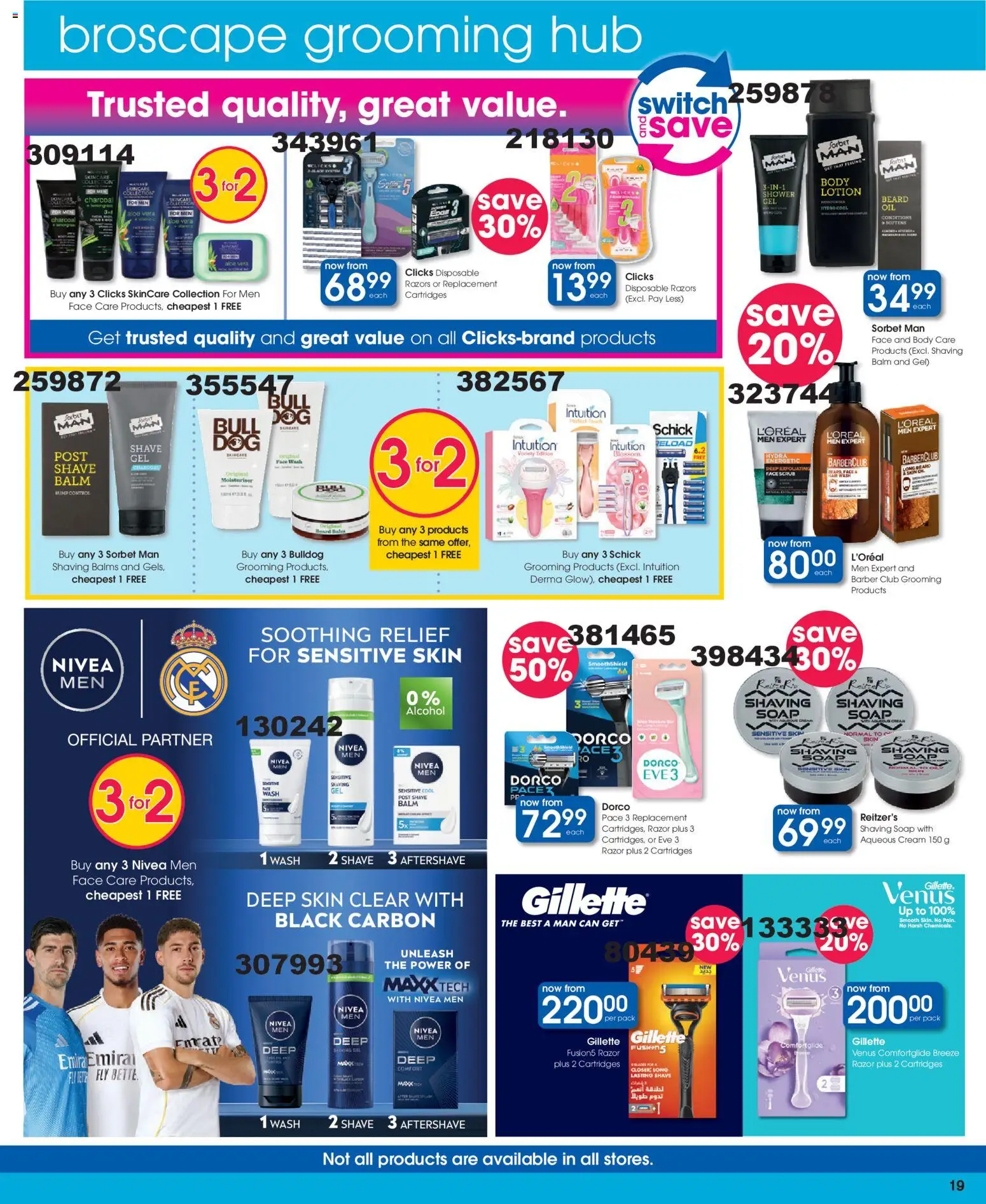 New Clicks catalogue – valid from 09.04.2026 | Page: 19 | Products: Shower, Cream, Soap, Razors