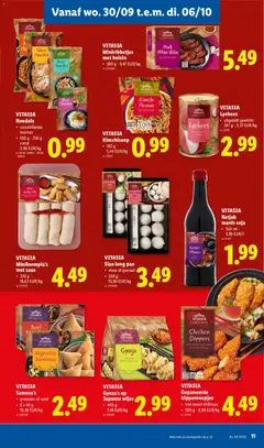 VITASIA Noedels, verschillende soorten, 100 g - 250 g -, vanaf, 3,96 EUR/kg - Voorbeeld van een folder van Lidl, geldig van 28/09/2026 | Pagina: 11 | Producten: Vlees, Gewicht, Saus, Strips