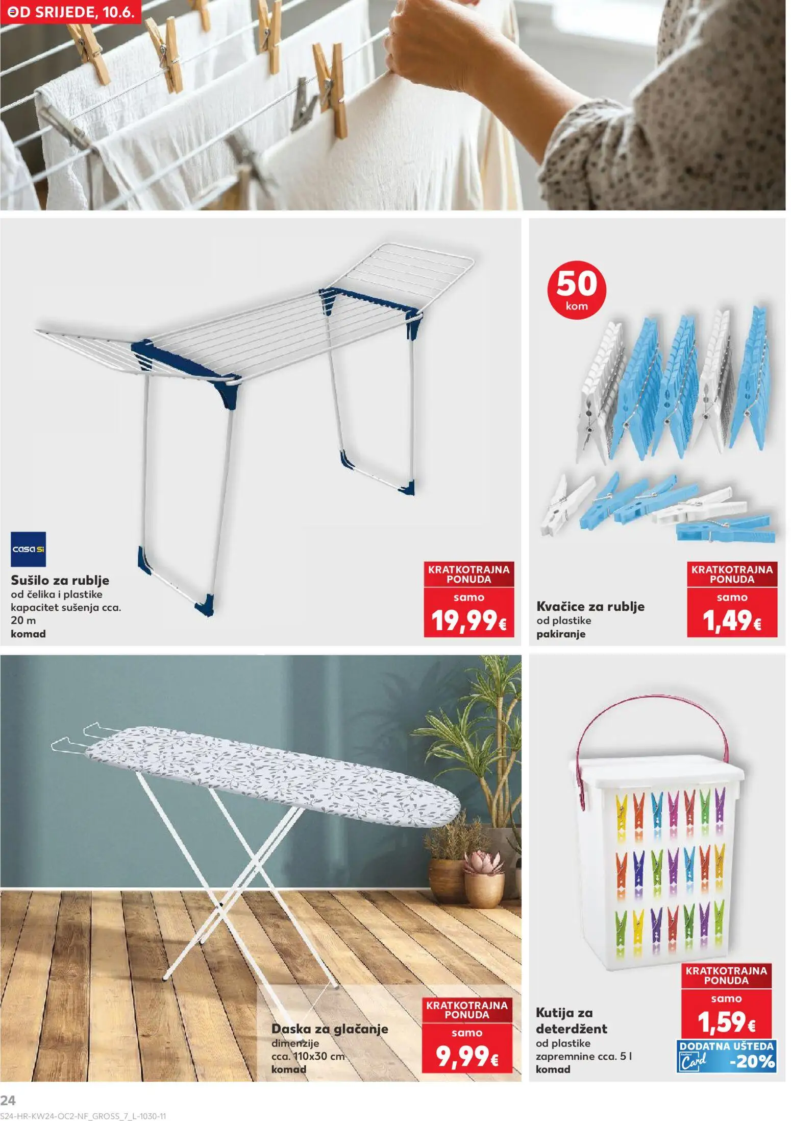Kaufland katalog | vrijedi od 10.06.2026 | Stranica: 24 | Proizvodi: Kutija, Deterdžent, Sušilo za rublje, Daska za glačanje