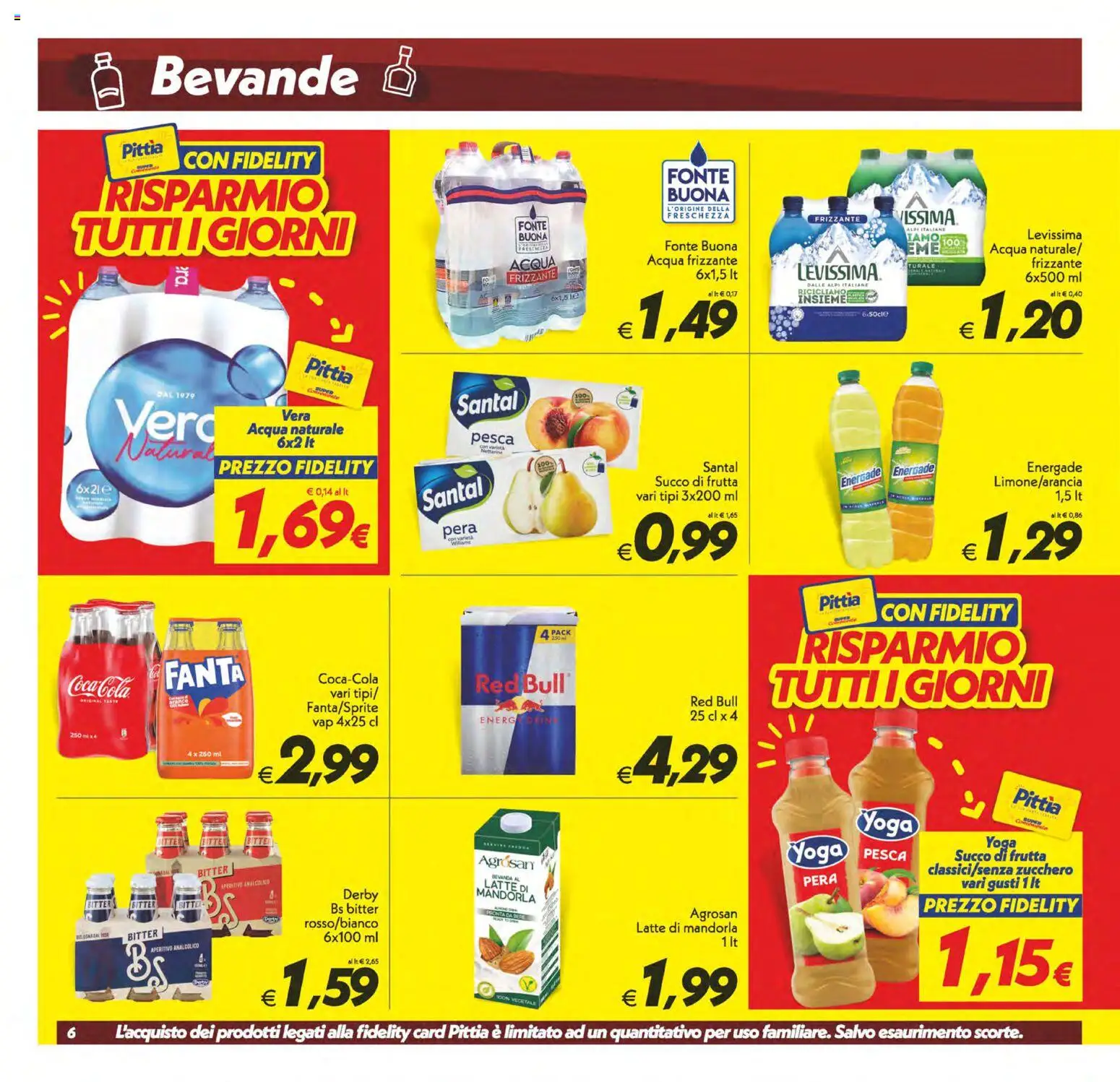 Volantino SuperConveniente del 19/06/2026 | Pagina: 6 | Prodotti: Succo, Latte, Acqua naturale, Succo di frutta