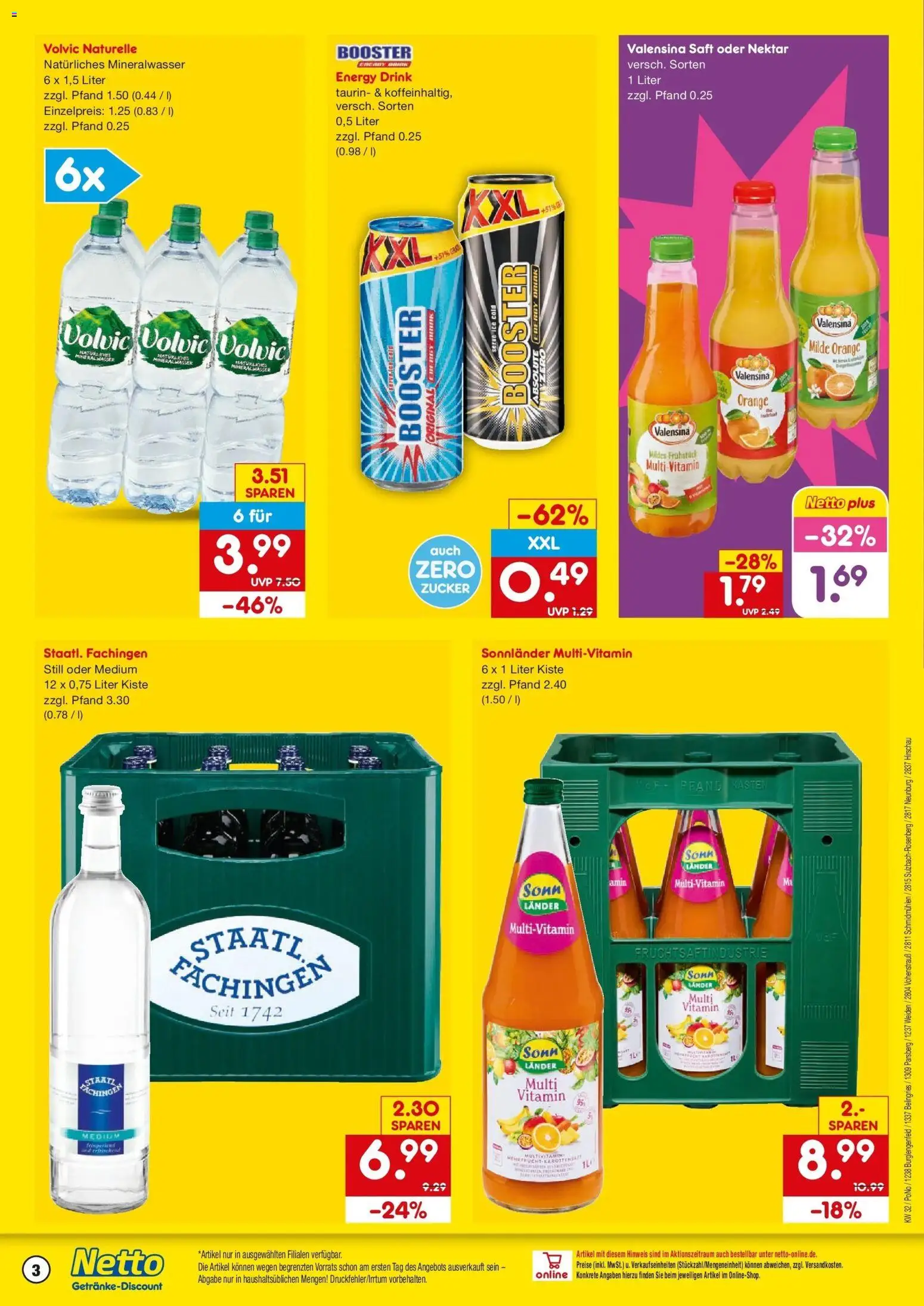 Netto Marken-Discount Prospekt Burglengenfeld – gültig ab 03.08.2026 | Seite: 3 | Produkte: Energy, Valensina, Zucker, Saft