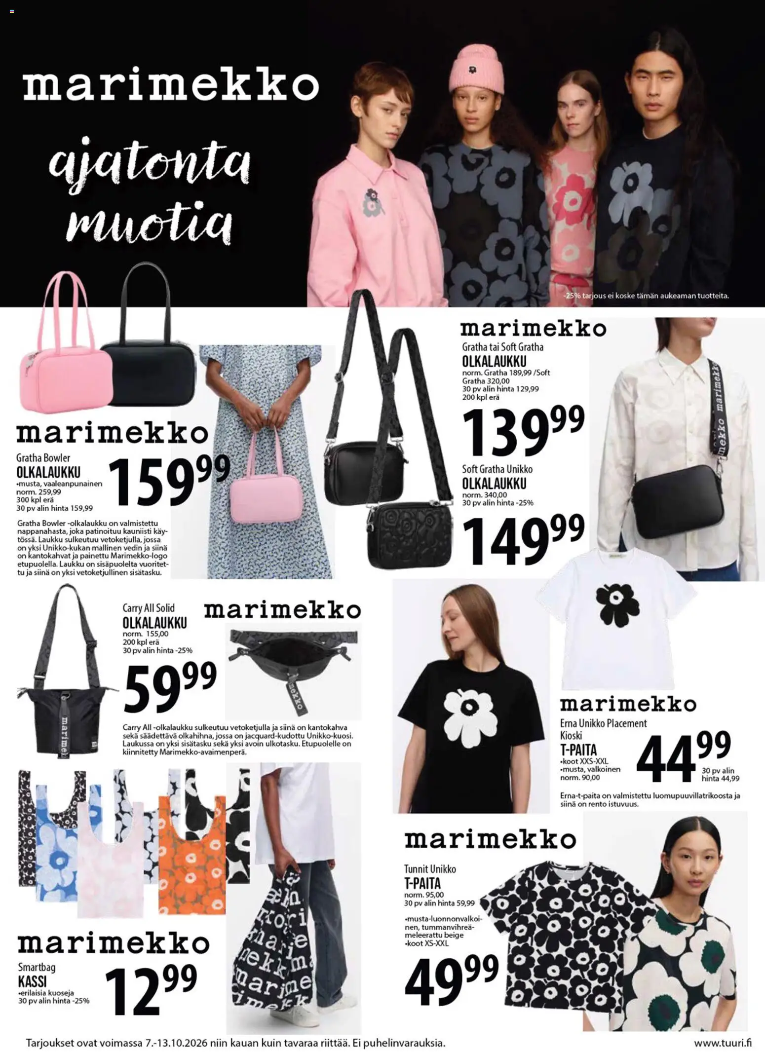 Tuuri tarjoukset Marimekko – voimassa 07/10/2026 alkaen | Sivu: 2 | Tuotteet: Laukku, Kantokahva, Mekko