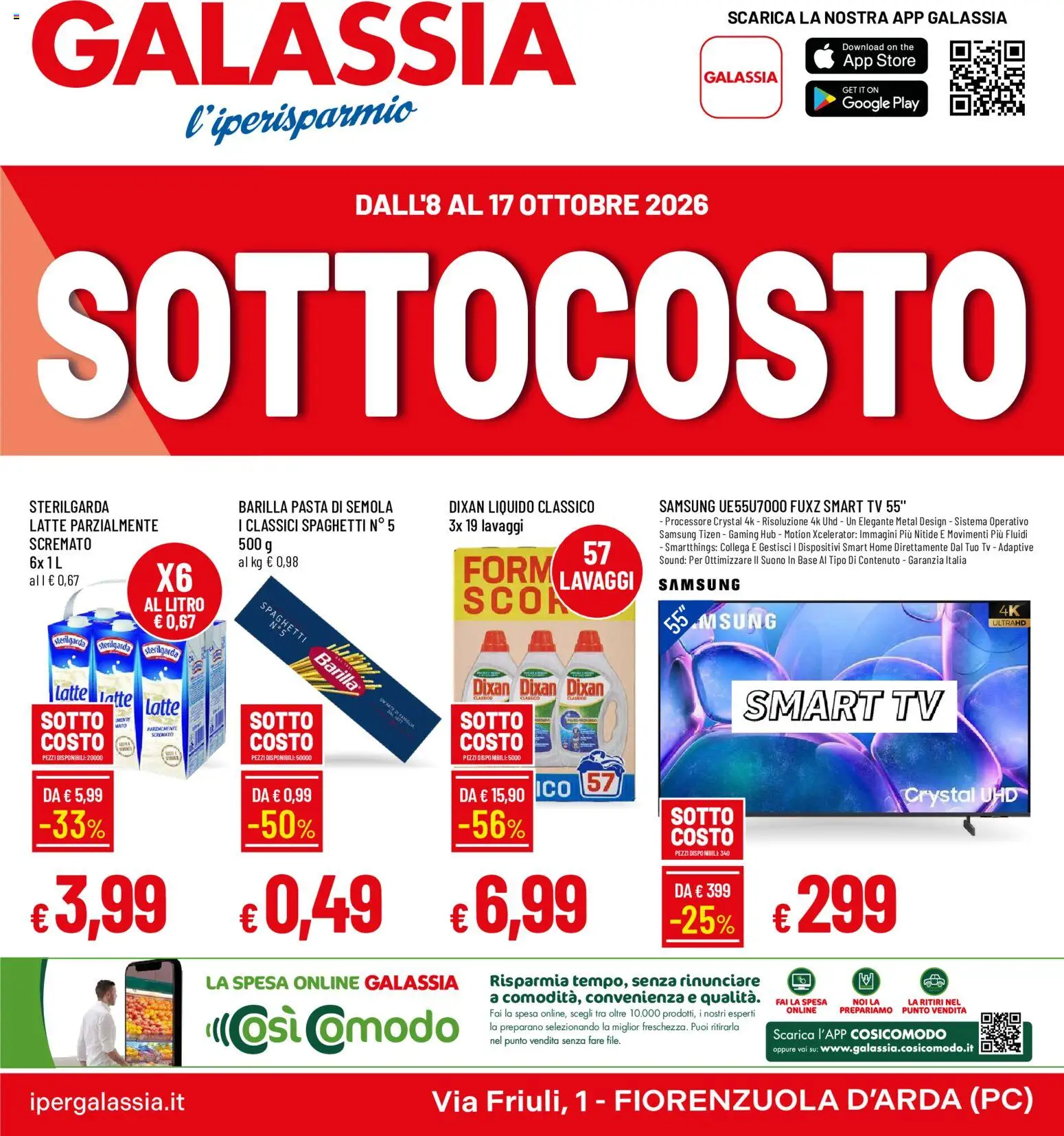 Volantino Galassia del 08/10/2026 | Pagina: 1 | Prodotti: Pasta, Barilla, The, Samsung