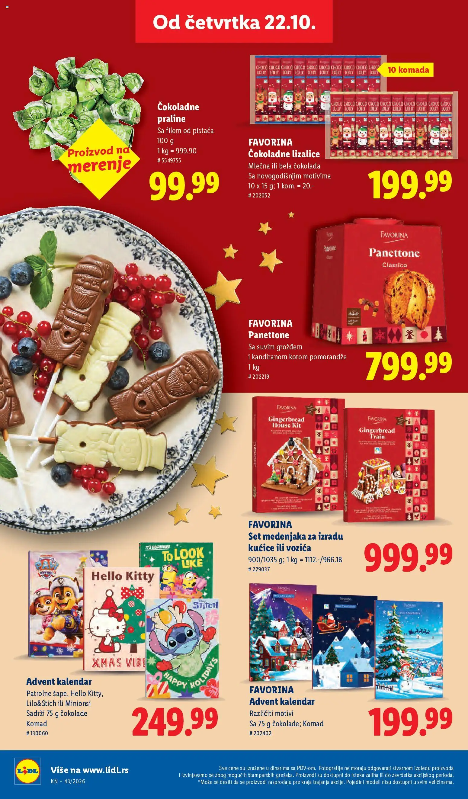 Lidl katalog - važi od 22.10.2026 | Strana: 48 | Proizvode: Bela čokolada, Čokolada, Lizalice, Advent kalendar