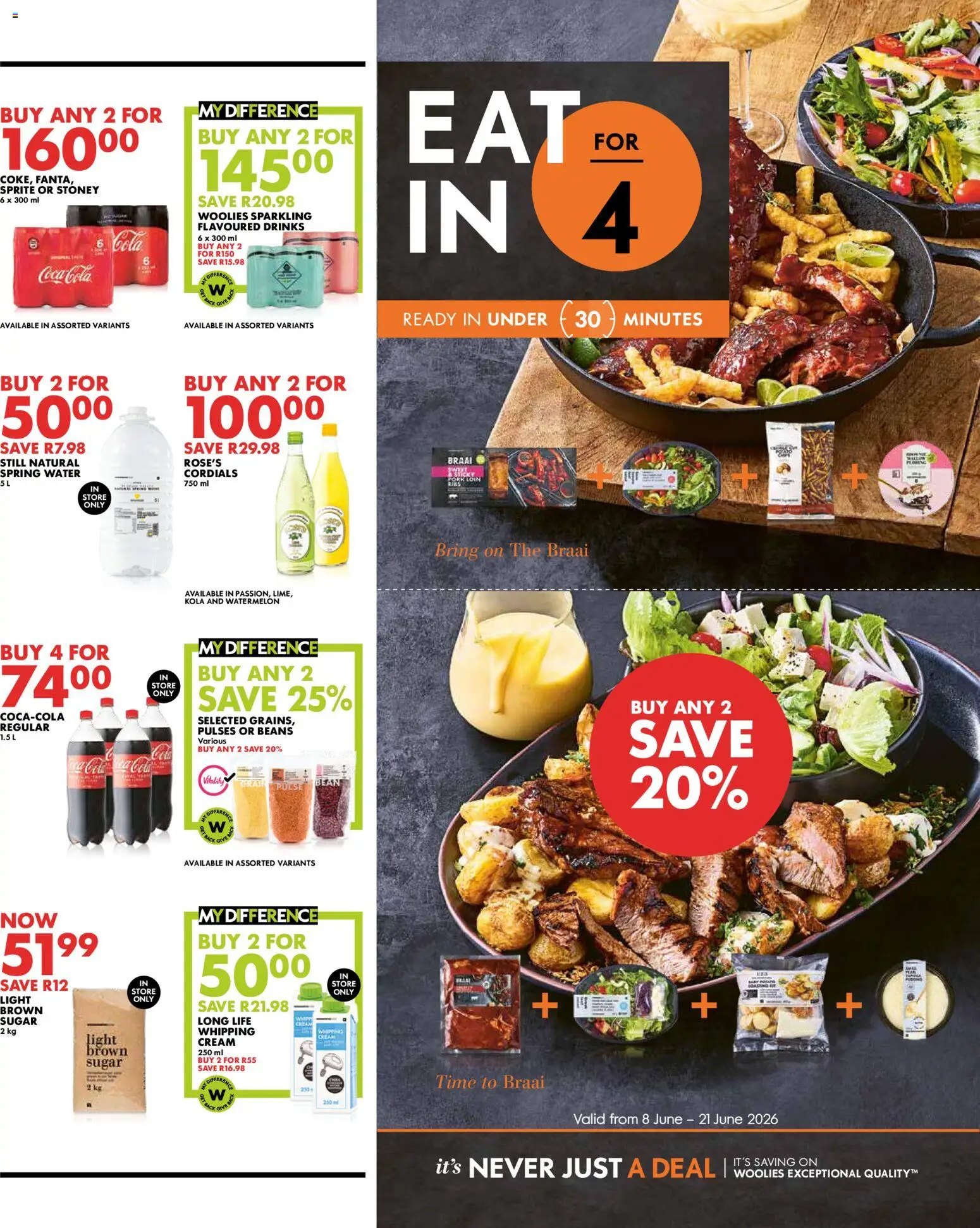 New Woolworths catalogue – valid from 08.06.2026 | Page: 4 | Products: Beans, Stoney, Water, Sugar
