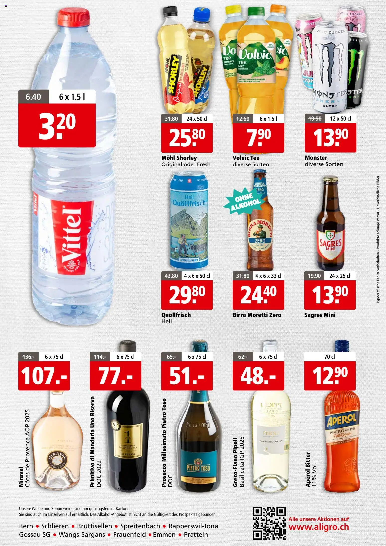 Aligro aktionen Business Schlieren, Gossau SG, Frauenfeld, Rapperswil-Jona, Sargans, Bern – gültig ab 03.08.2026 | Seite: 4 | Produkte: Bier, Tee, Zucker