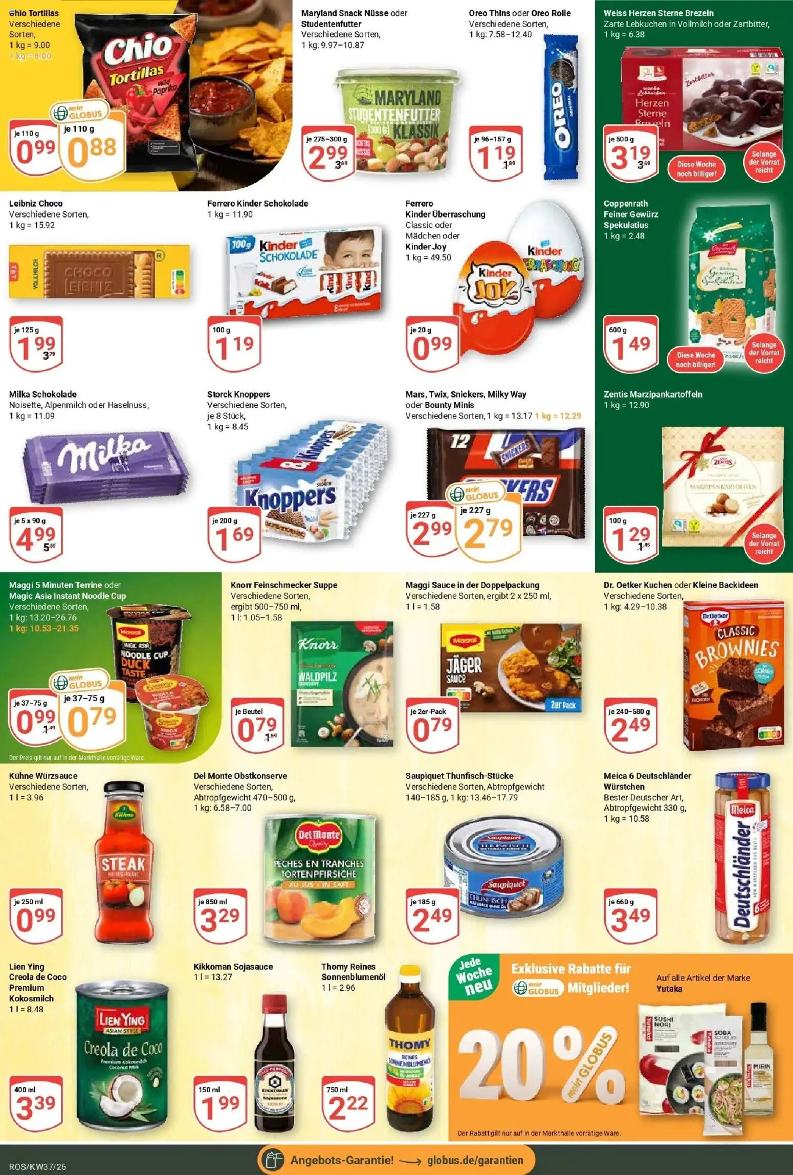 Globus Prospekt Lambrechtshagen (ab 07.09.2026) » Angebote online | Seite: 15 | Produkte: Thunfisch, Snickers, Kokosmilch, Nüsse