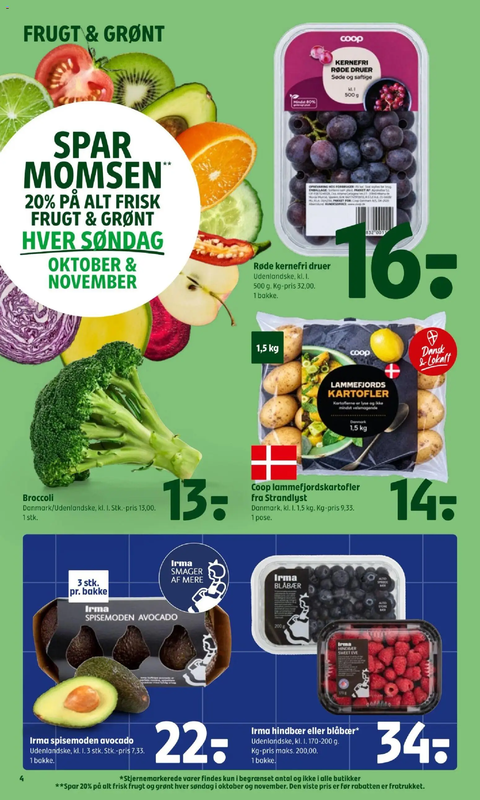 Coop 365 tilbudsavis – gyldig fra 01/10/2026 | Side: 6 | Produkter: Kartofler, Broccoli, Avocado, Druer