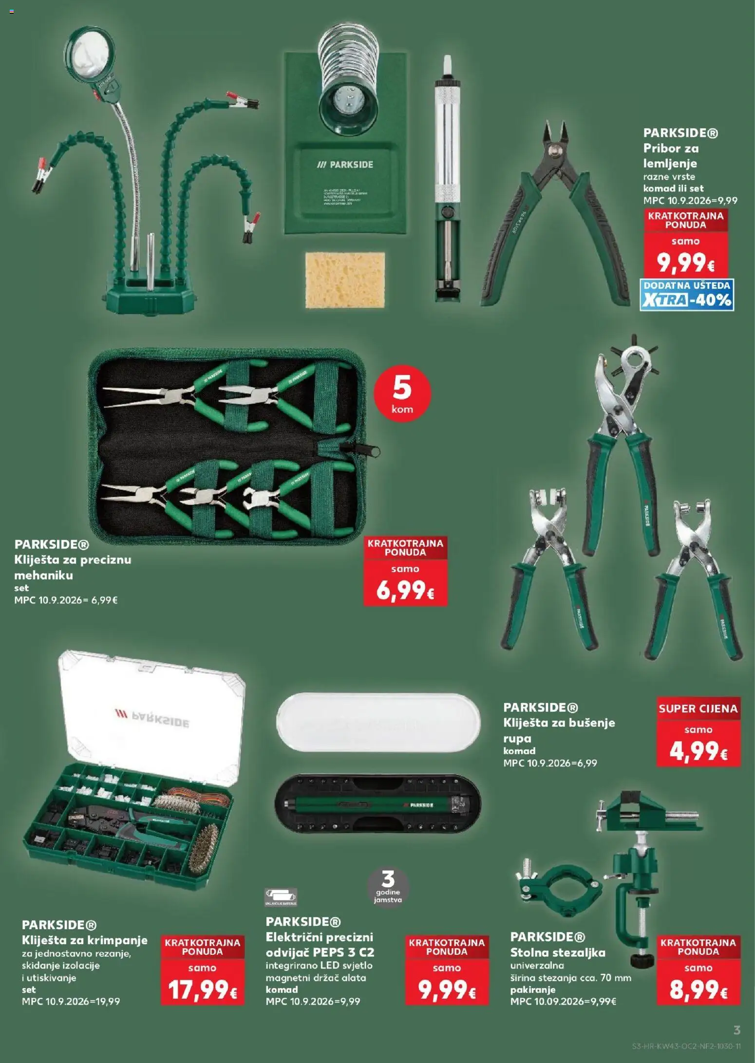 Kaufland katalog | vrijedi od 21.10.2026 | Stranica: 3 | Proizvodi: LED svjetlo, Kliješta, Odvijač, Parkside