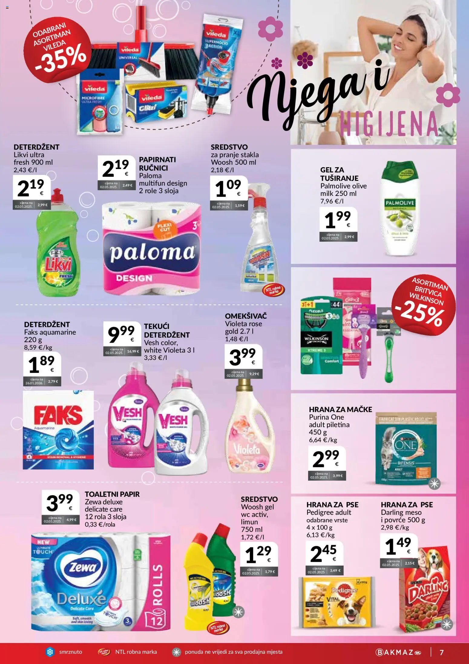 Bakmaz katalog | vrijedi od 17.06.2026 | Stranica: 7 | Proizvodi: Role, Hrana za pse, Omekšivač, Limun