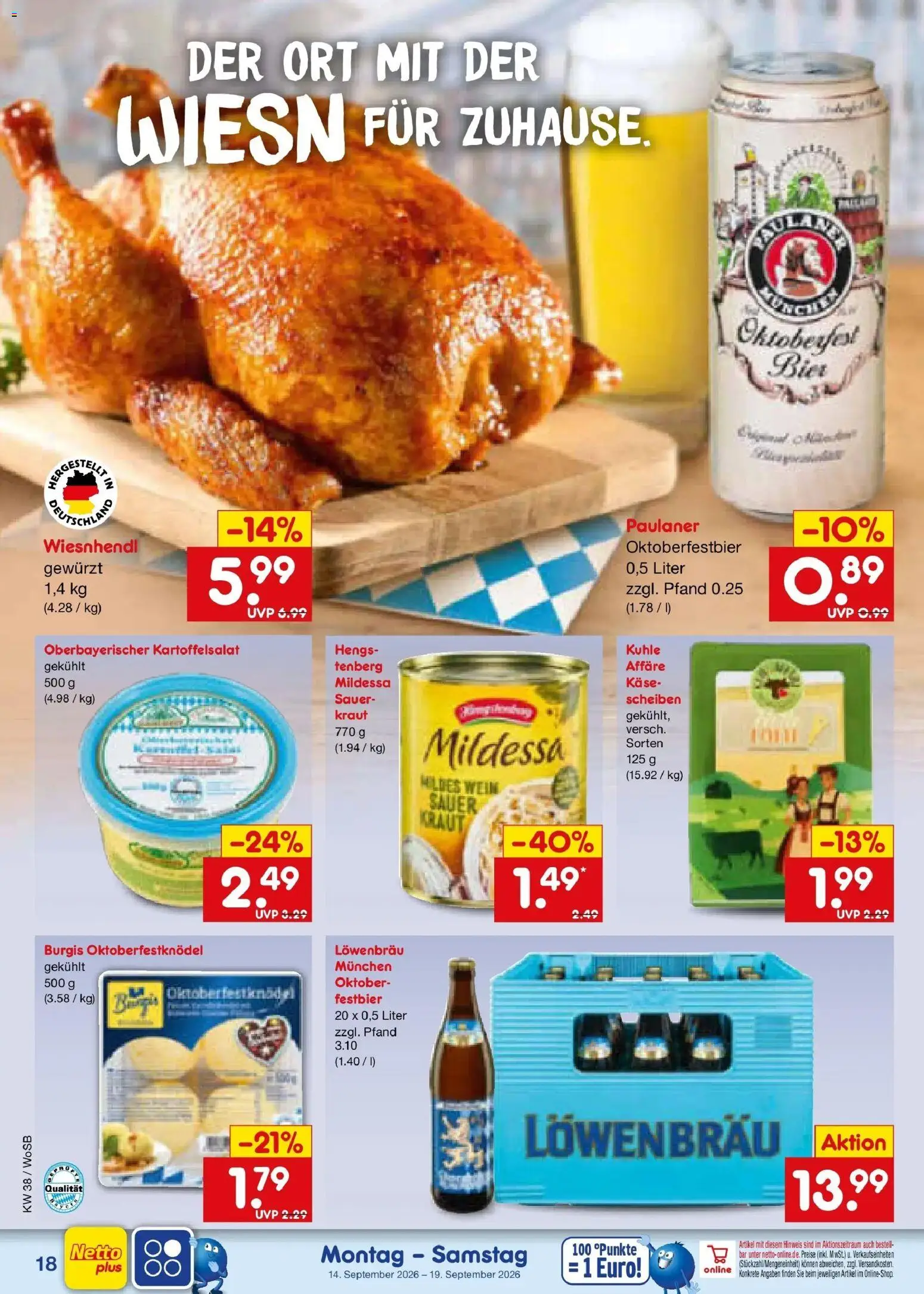 Netto Marken-Discount Prospekt Ludwigshafen-Edigheim – gültig ab 14.09.2026 | Seite: 28 | Produkte: Bier, Kraut, Wein, Paulaner