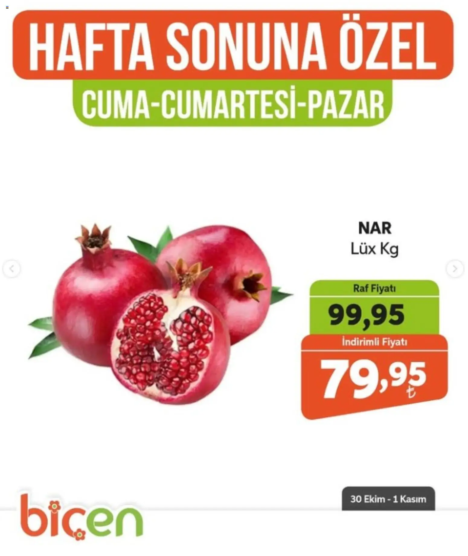 Biçen Market - Hafta Sonuna Özel - Meyve İndirimi - 30 Ekim 2026 tarihinden itibaren geçerlidir | Sayfa: 6 | Ürünler: Raf