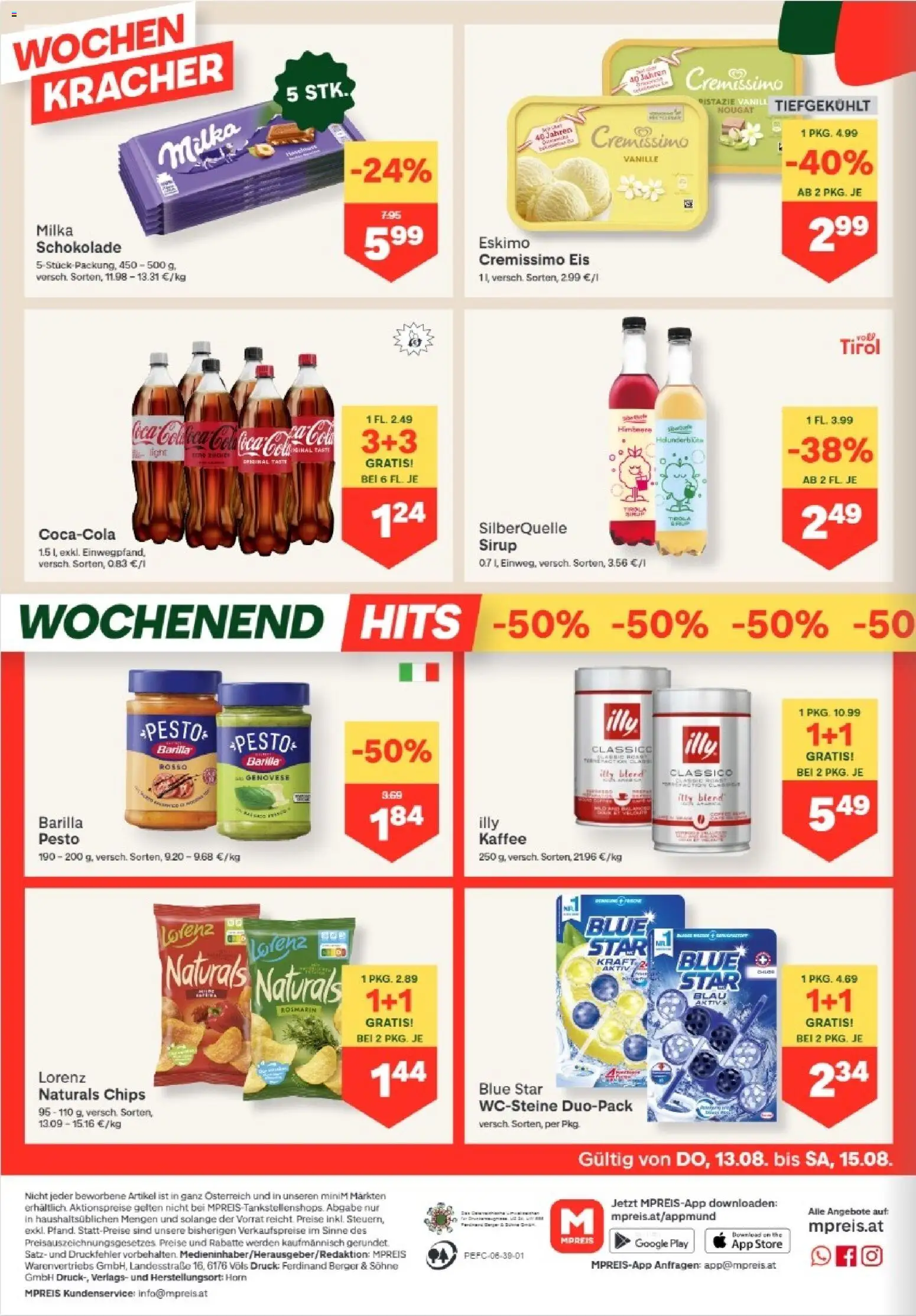 MPREIS Dellach im Drautal gültig ab 13.08.2026 | Seite: 12 | Produkte: Chips, Eis, Kaffee, Schokolade