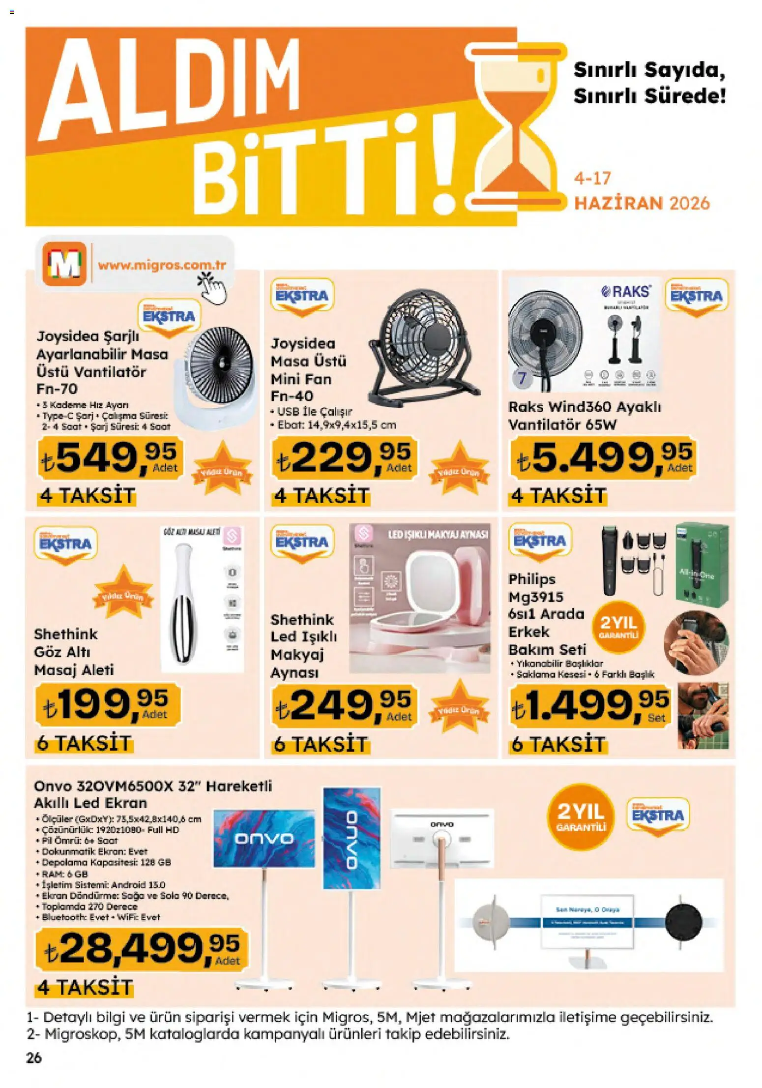 Migros Katalog - Migroskop - 04.06.2026 tarihinden itibaren geçerlidir | Sayfa: 145 | Ürünler: Masa, Makyaj, USB, Vantilatör
