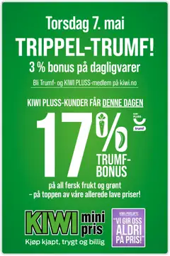 Forhåndsvisning av Kiwi TRIPPEL-TRUMF! gyldig fra 07.05.2026