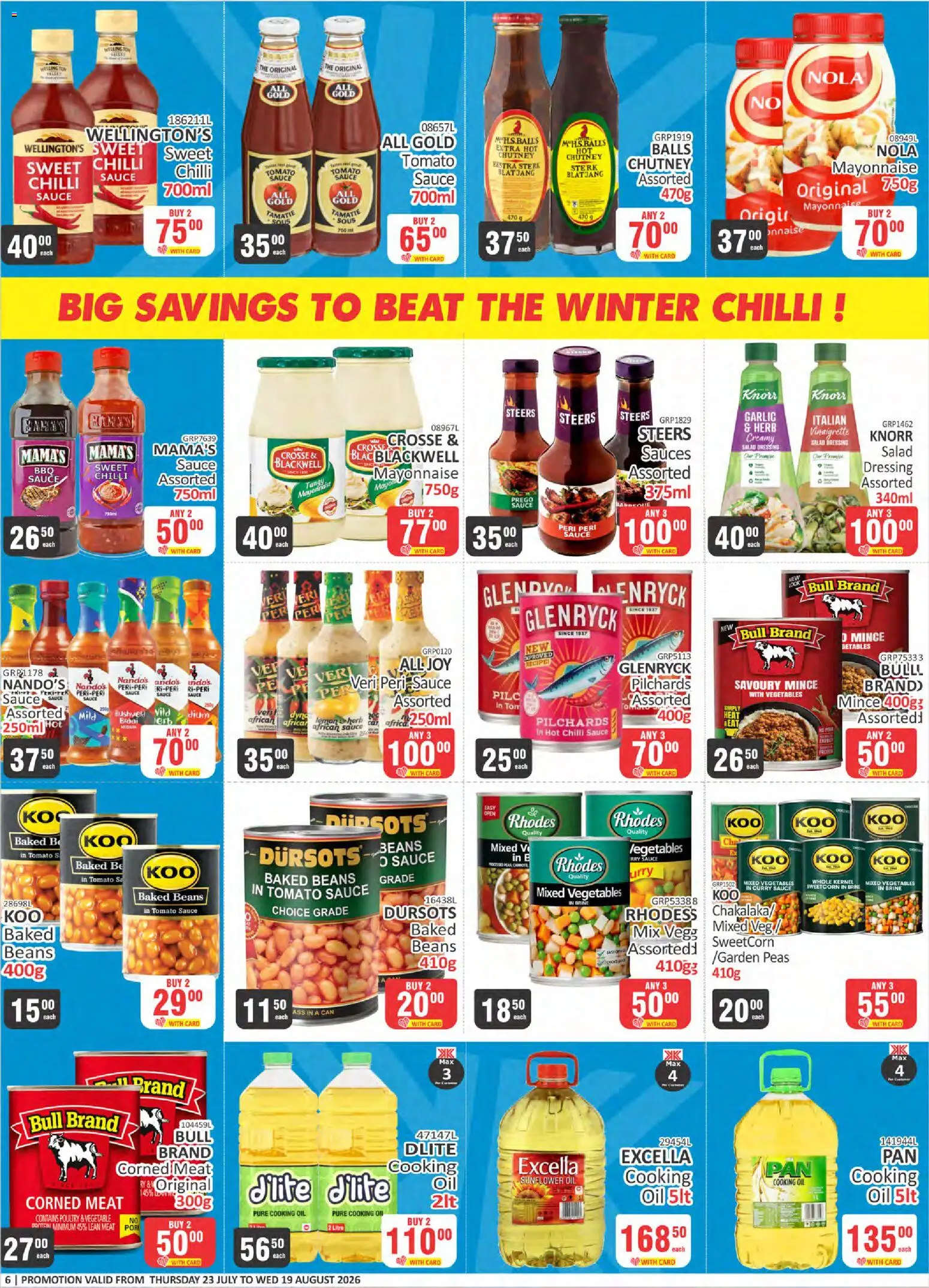 New KIT KAT Cash & Carry catalogue – valid from 23/07/2026 | Page: 6 | Products: Corned meat, Limpiador íntimo, Tomato sauce, Dressing