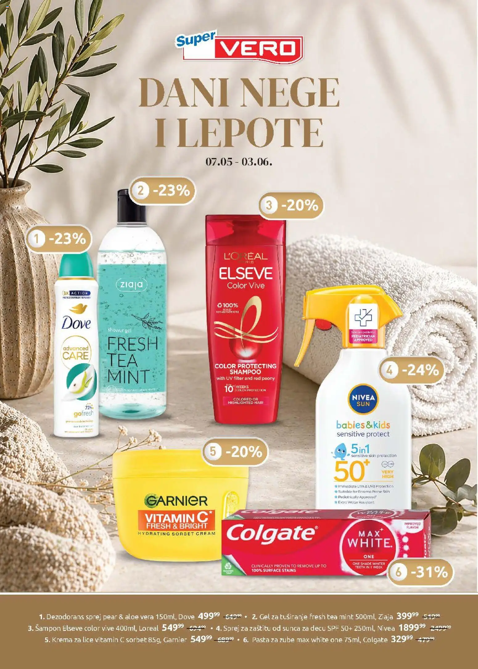 SuperVERO katalog - važi od 07.05.2026 | Strana: 1 | Proizvode: Garnier, Šampon, Krema, Dezodorans