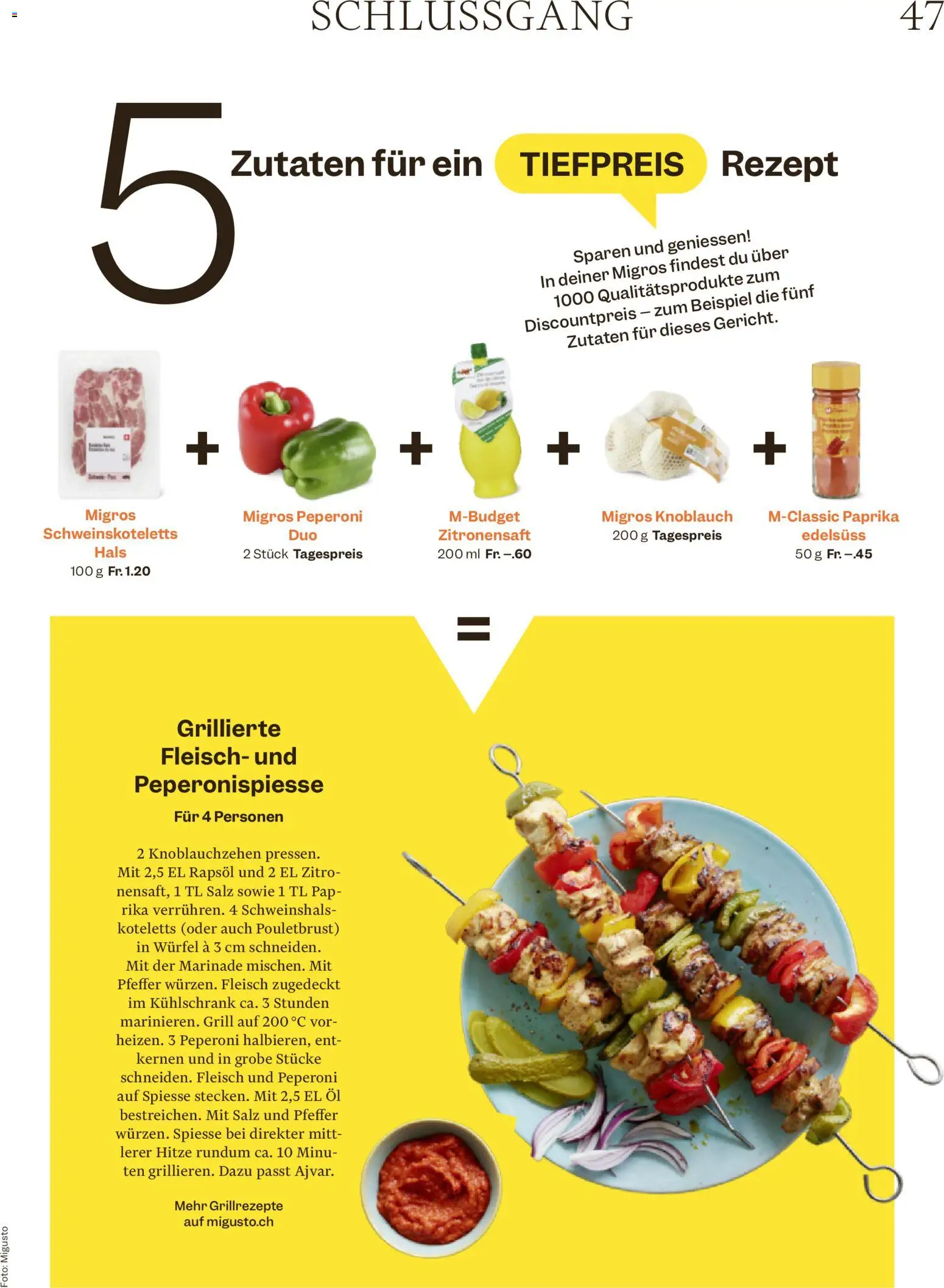 Migros aktionen Magazin – gültig ab 12.08.2026 | Seite: 47 | Produkte: Paprika, Knoblauch, Salz, Grill