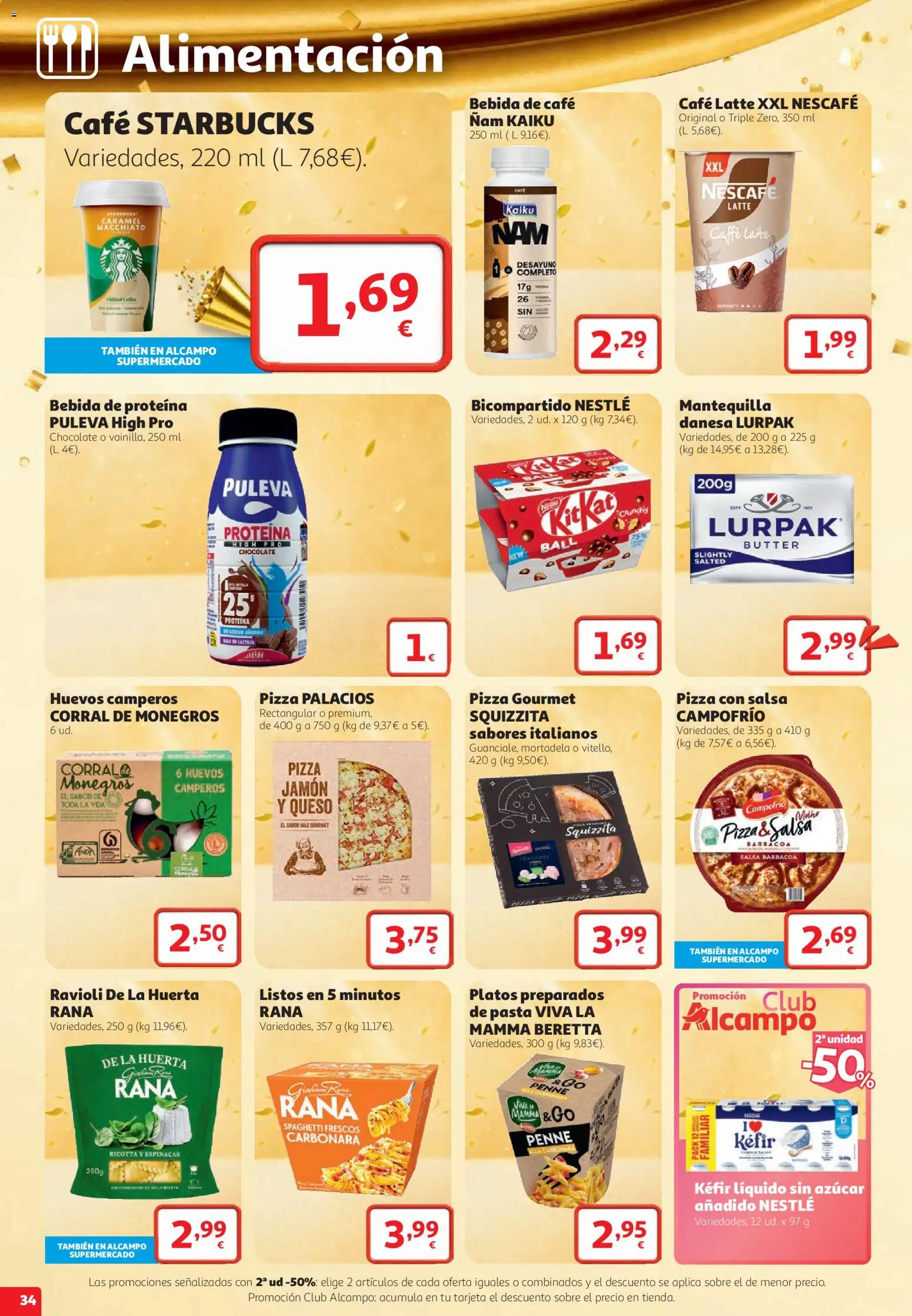 Alcampo folleto Fuenlabrada │ válido desde el 22/10/2026 | Página: 34 | Productos: Kéfir, Jamón, Espinacas, Mortadela