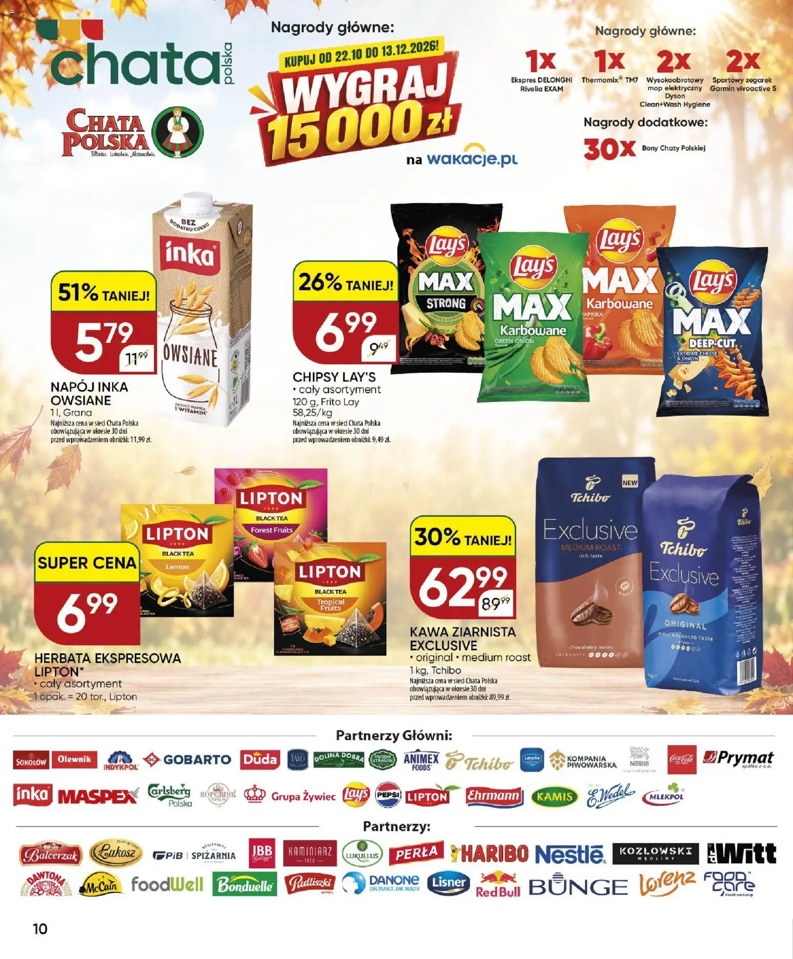 Chata Polska gazetka od 22.10.2026 | Strona: 10 | Produkty: Zegarek, Kawa ziarnista, Lays, Kawa
