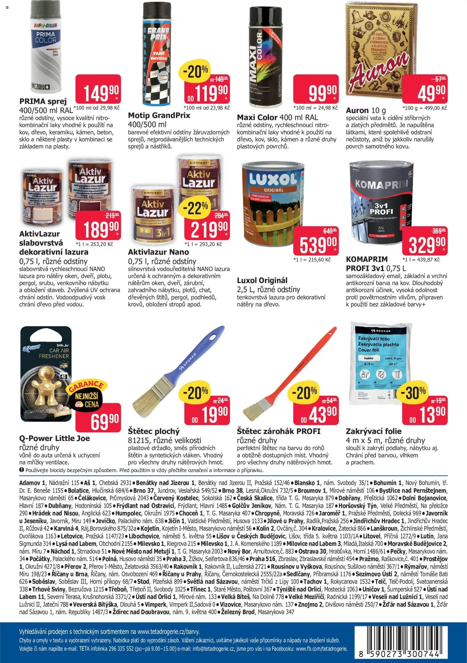 TETA Drogerie leták - Dům a zahrada od 05.05.2026 | Strana: 2 | Produkty: Vůně do auta, Fólie, Luxol, Plachta