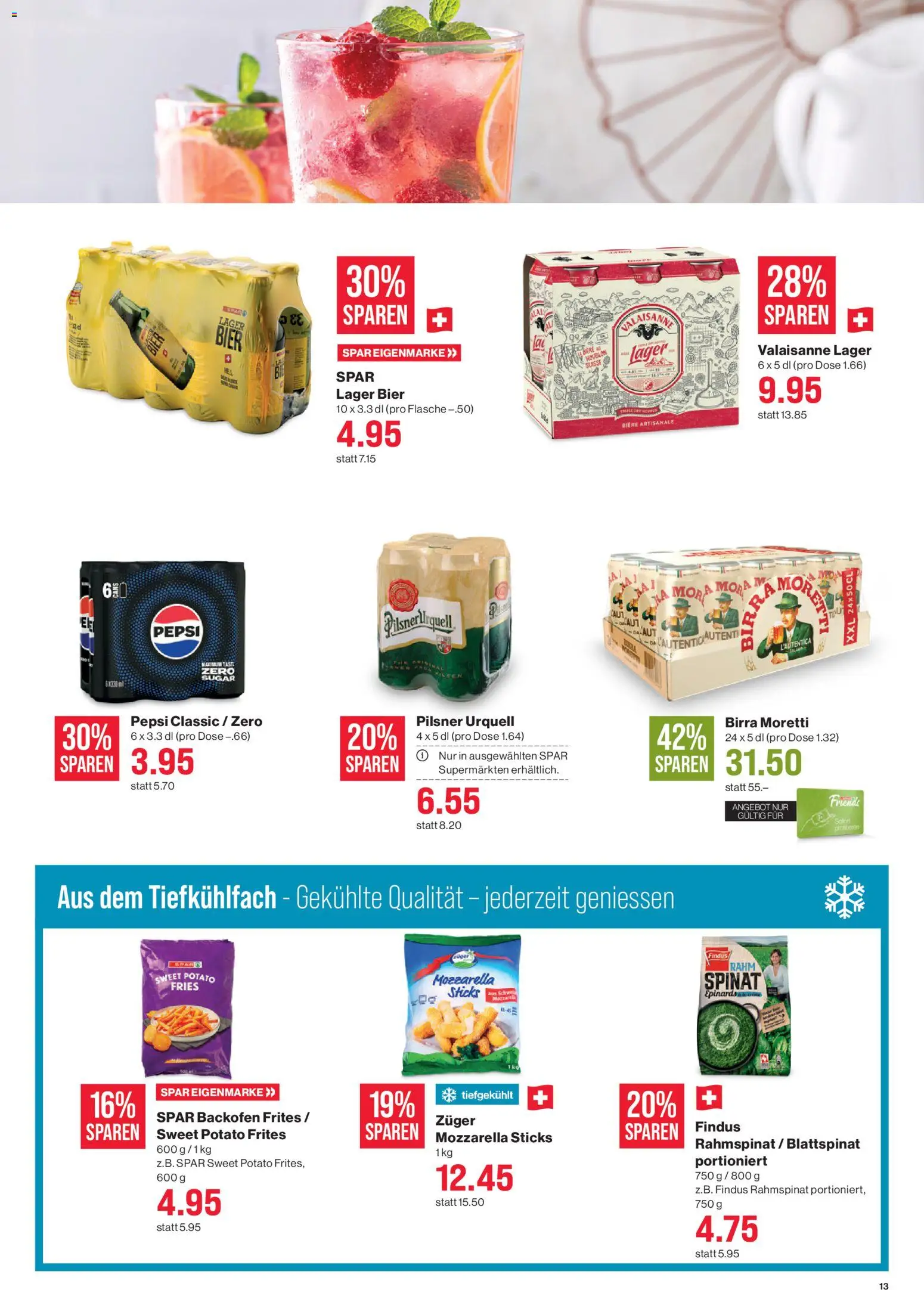 SPAR - SPAR Handels AG – gültig ab 09.07.2026 | Seite: 13 | Produkte: Ridge, Bier, Backofen