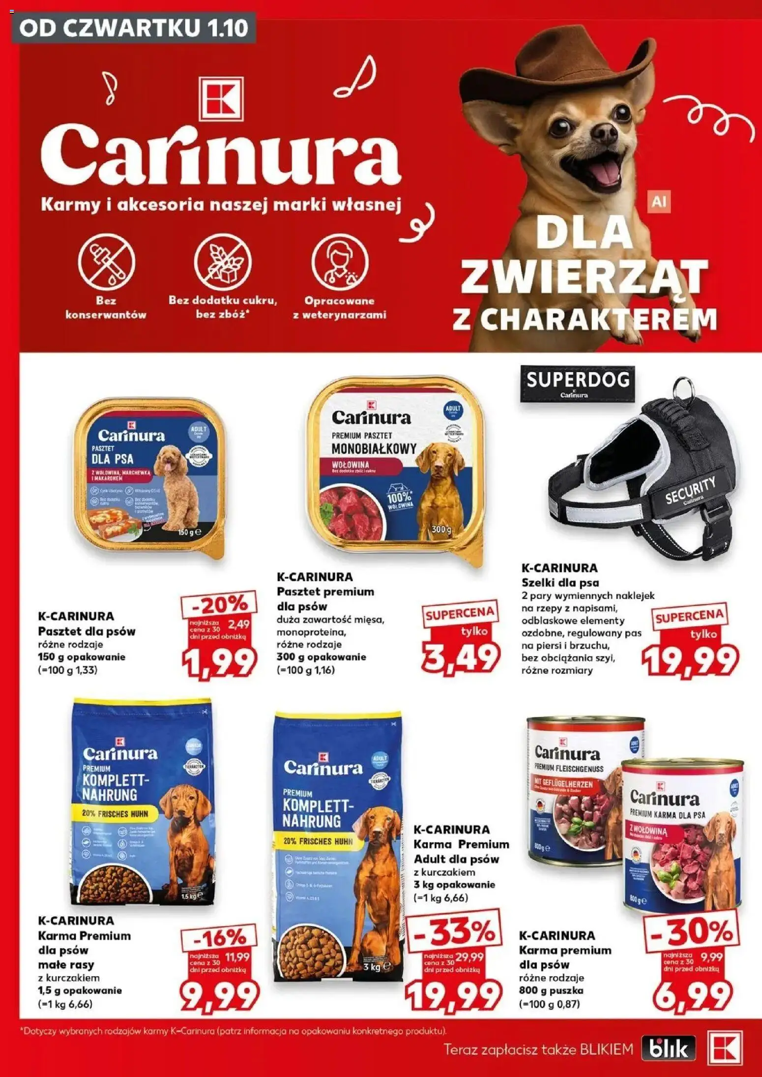 Kaufland gazetka - Zwierzaki od 01.10.2026 - od jutra PDF | Strona: 12 | Produkty: Pasztet dla psów, Szelki dla psa, Wołowina, Karma