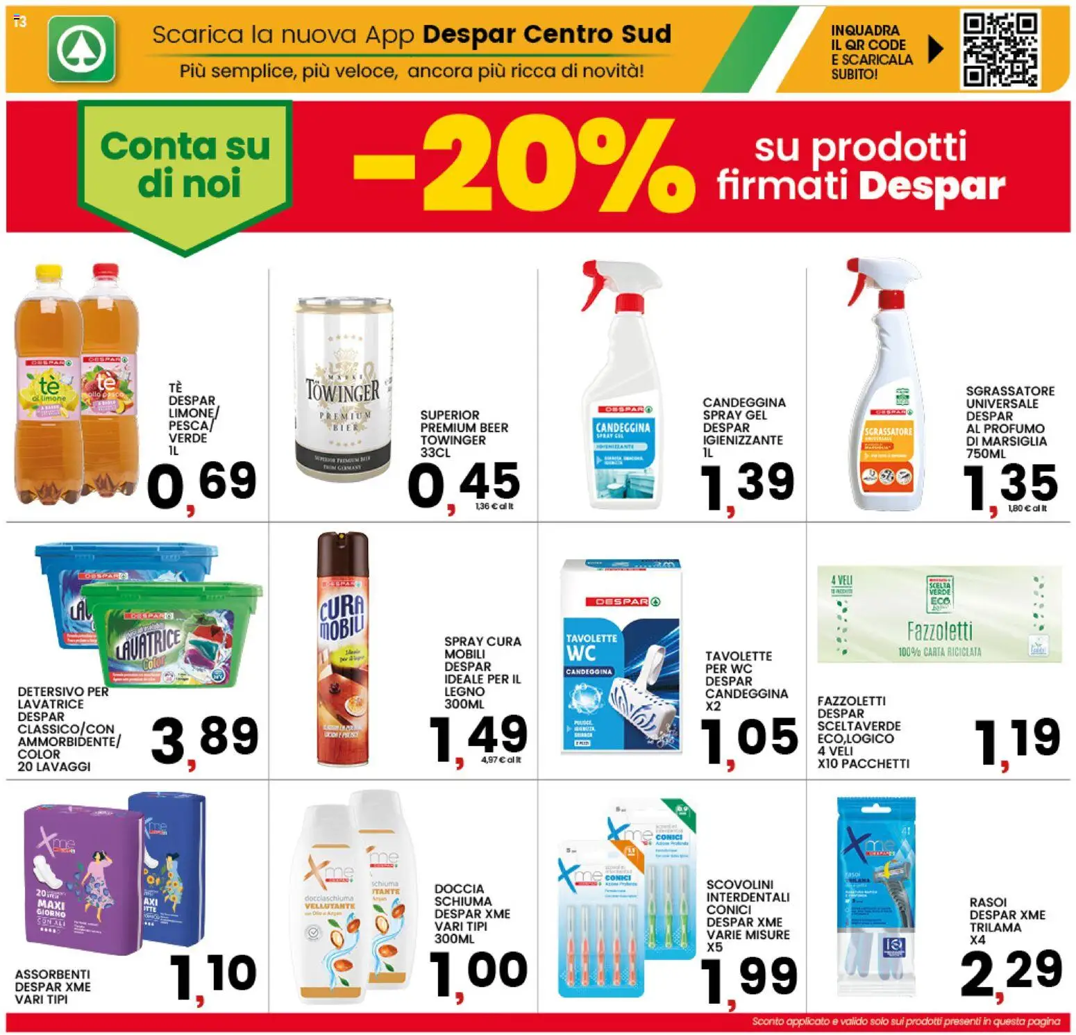 Volantino Interspar del 20/08/2026 | Pagina: 13 | Prodotti: Ammorbidente, Fazzoletti, Limone, WC