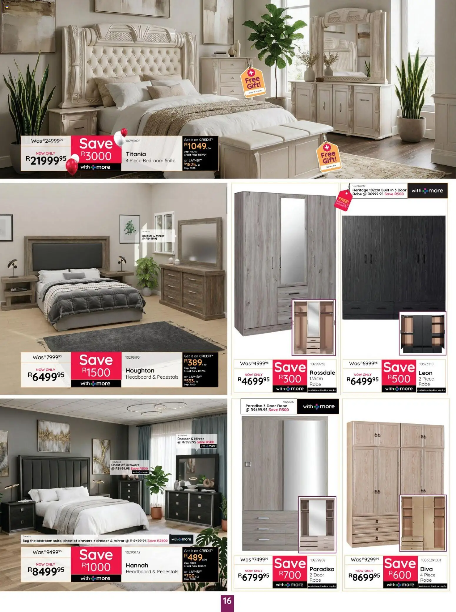 New Bradlows catalogue – valid from 16/07/2026 | Page: 16 | Products: Headboard, Chest of drawers, Mirror