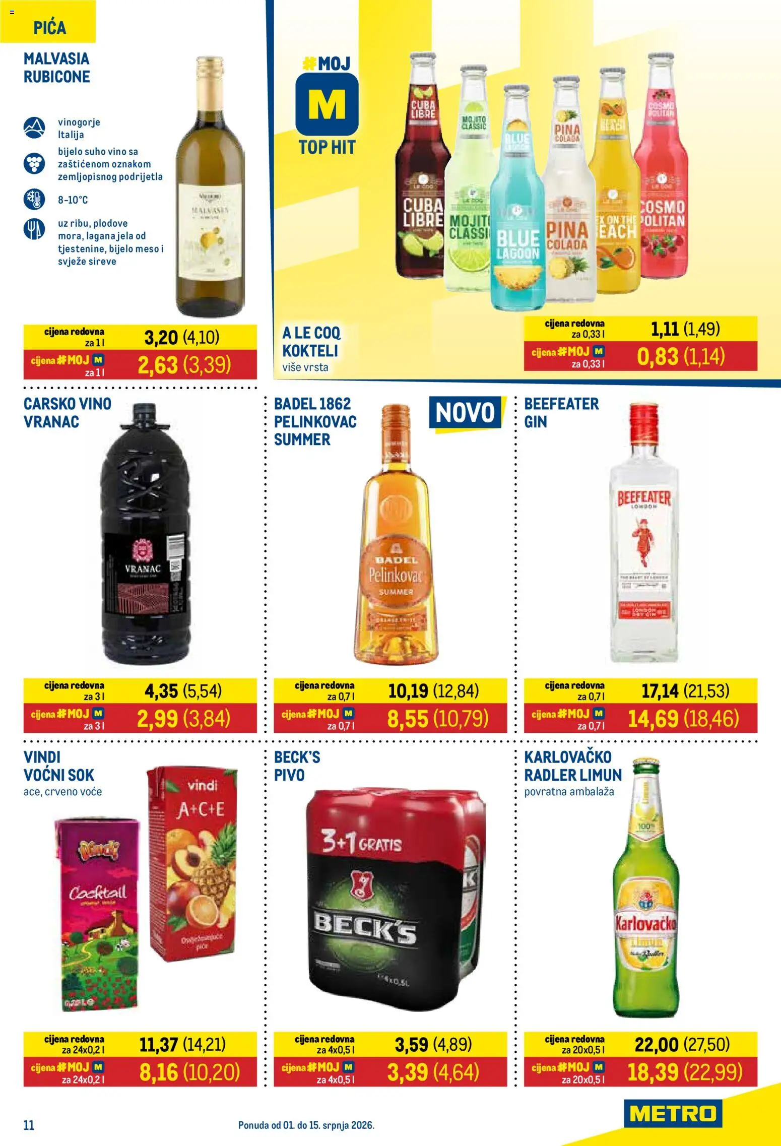 Metro katalog | vrijedi od 01.07.2026 | Stranica: 11 | Proizvodi: Radler, Vino, Voće, Limun