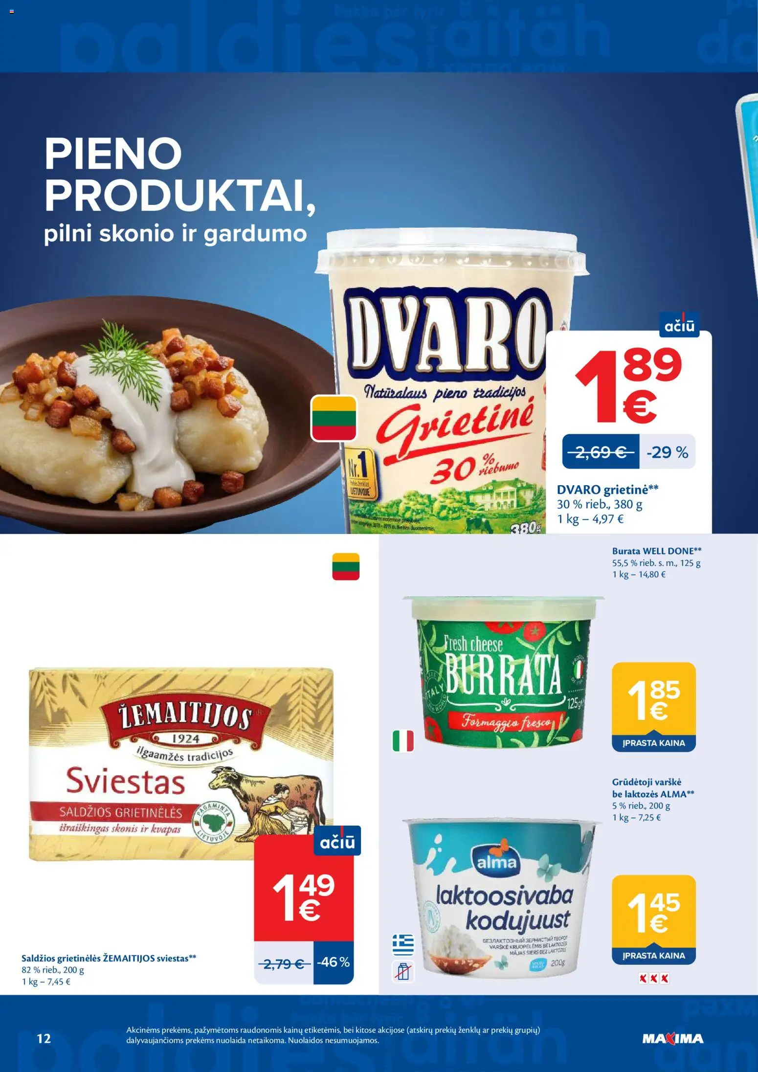 MAXIMA akcijos nuo 26.05.2026 | Puslapis: 12 | Prekių: Kvapas, Sviestas, Varškė, Grietinė