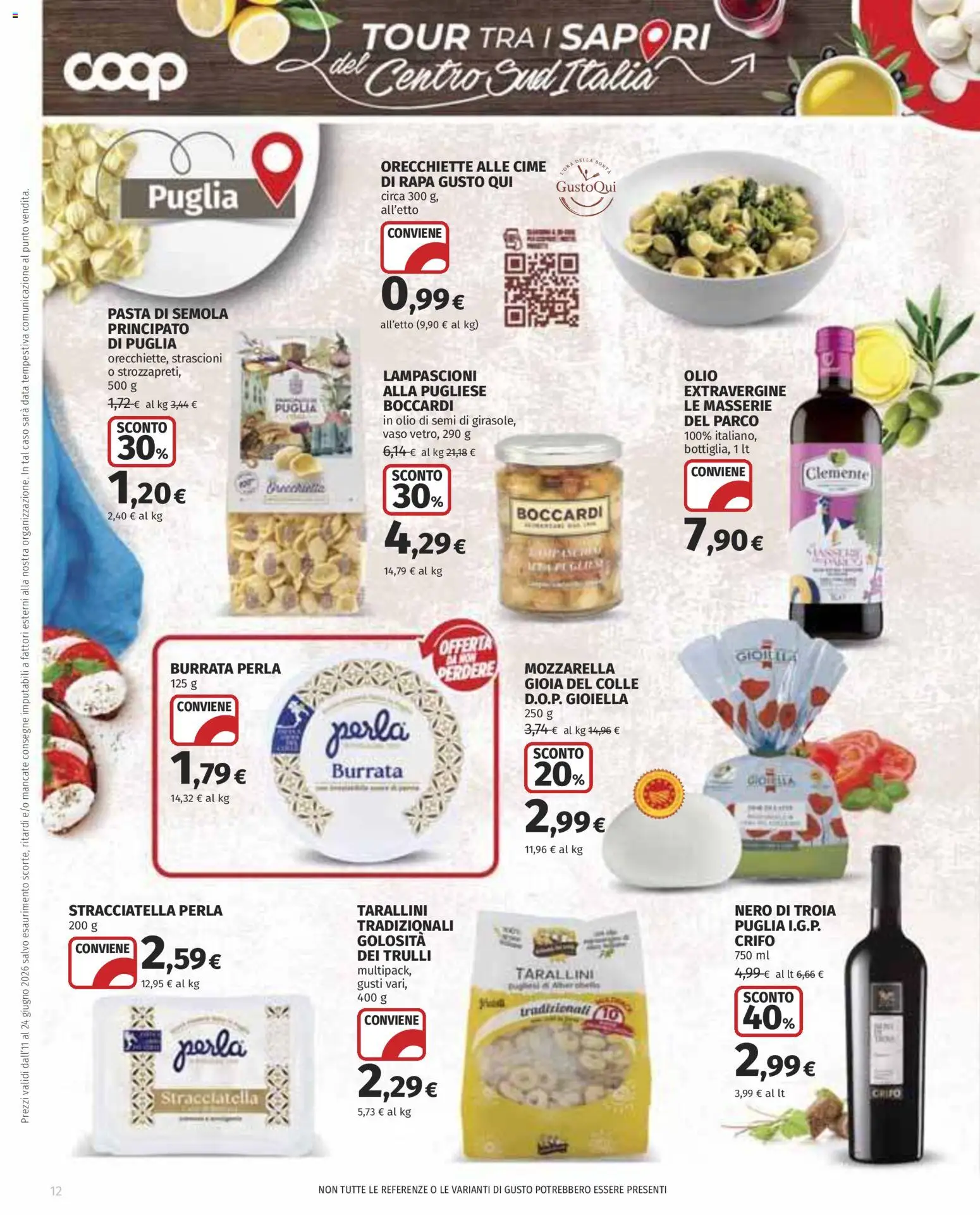 Volantino COOP del 11.06.2026 | Pagina: 12 | Prodotti: Mozzarella, Olio, Pasta, Stracciatella