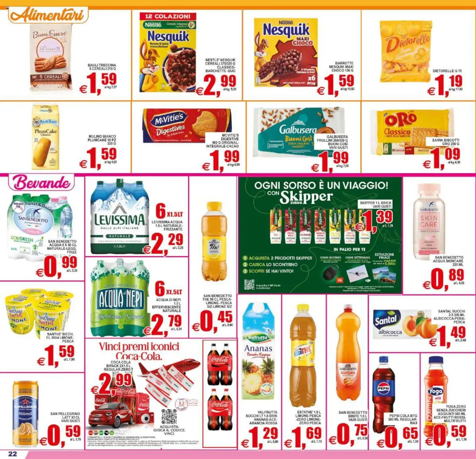 Volantino Pewex del 12/08/2026 | Pagina: 22 | Prodotti: Pesca, Bibite, Arancia, Frollini