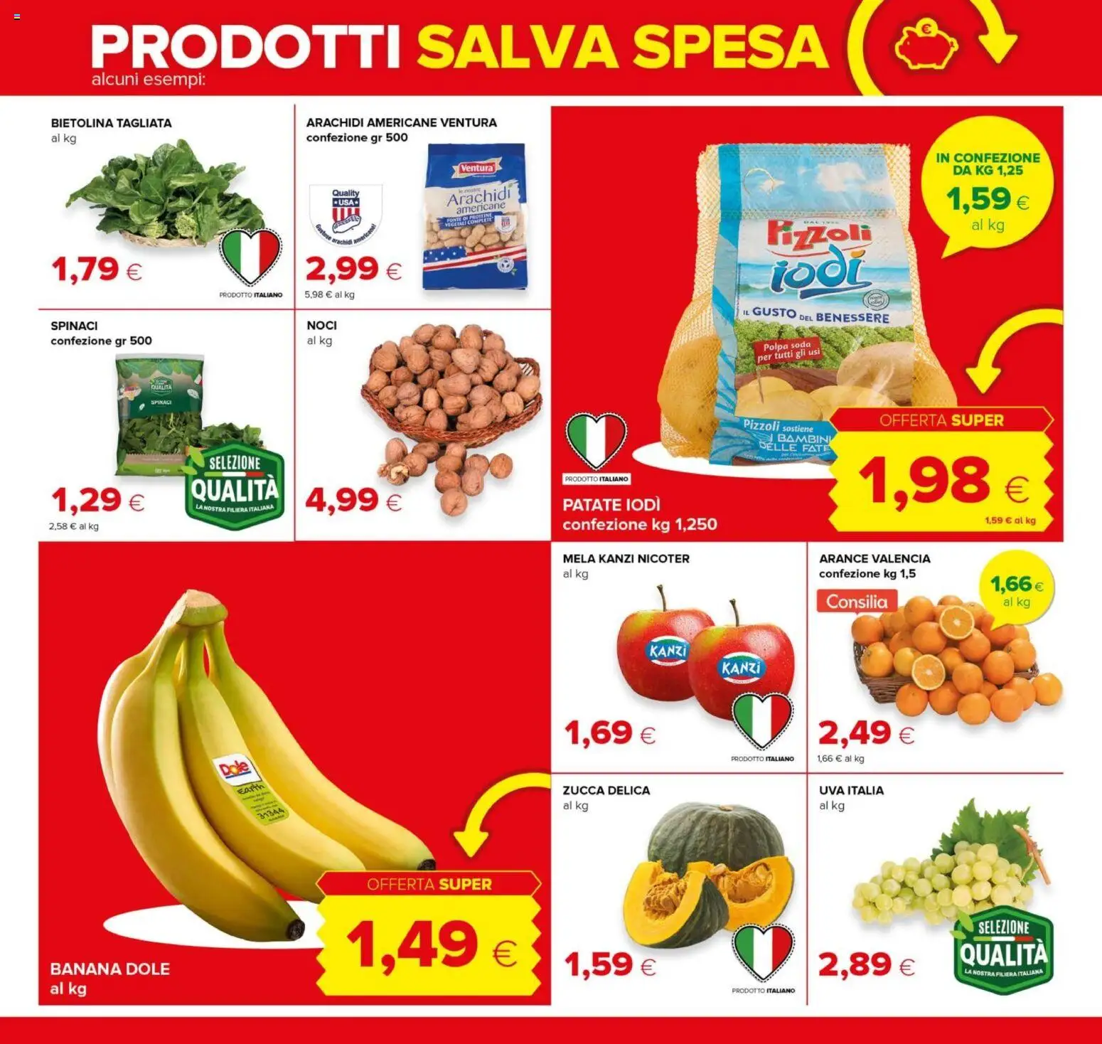 Volantino Tigre del 08/10/2026 | Pagina: 2 | Prodotti: Arance, Spinaci, Zucca, Uva
