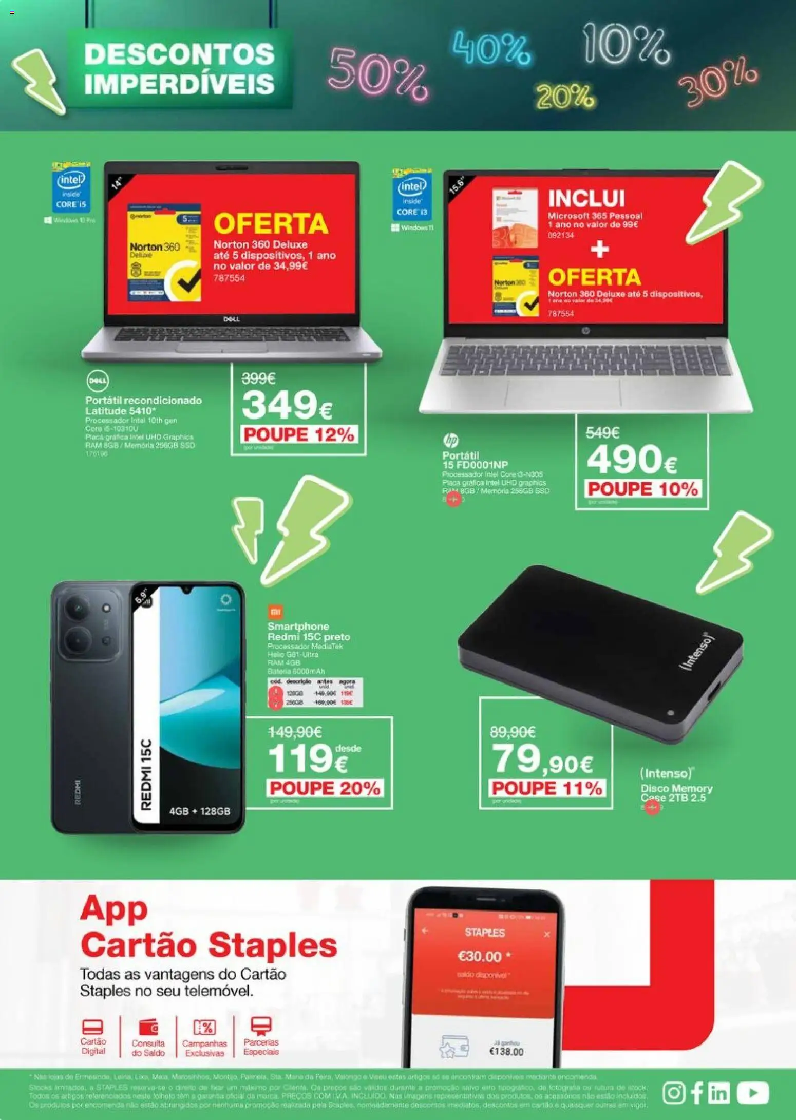 Staples Descontos Imperdíveis │ válido de 15.06.2026 | Página: 12 | Produtos: Smartphone, Bateria
