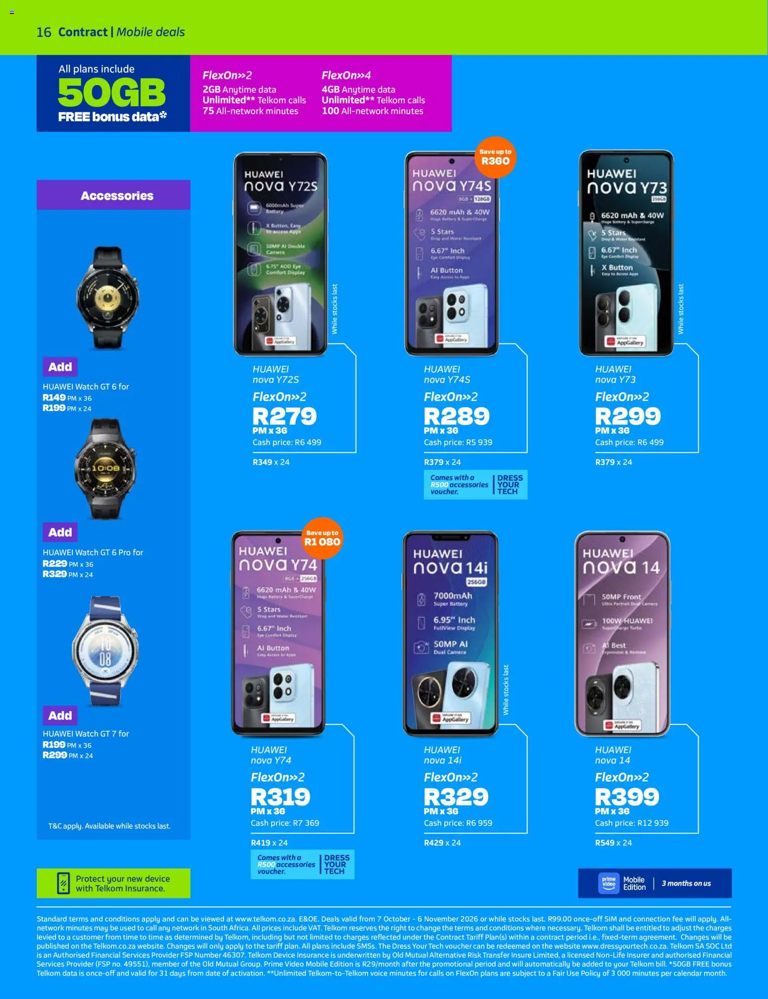 New Telkom catalogue – valid from 07/10/2026 | Page: 16 | Products: Dress, Sim, Watch, Camera