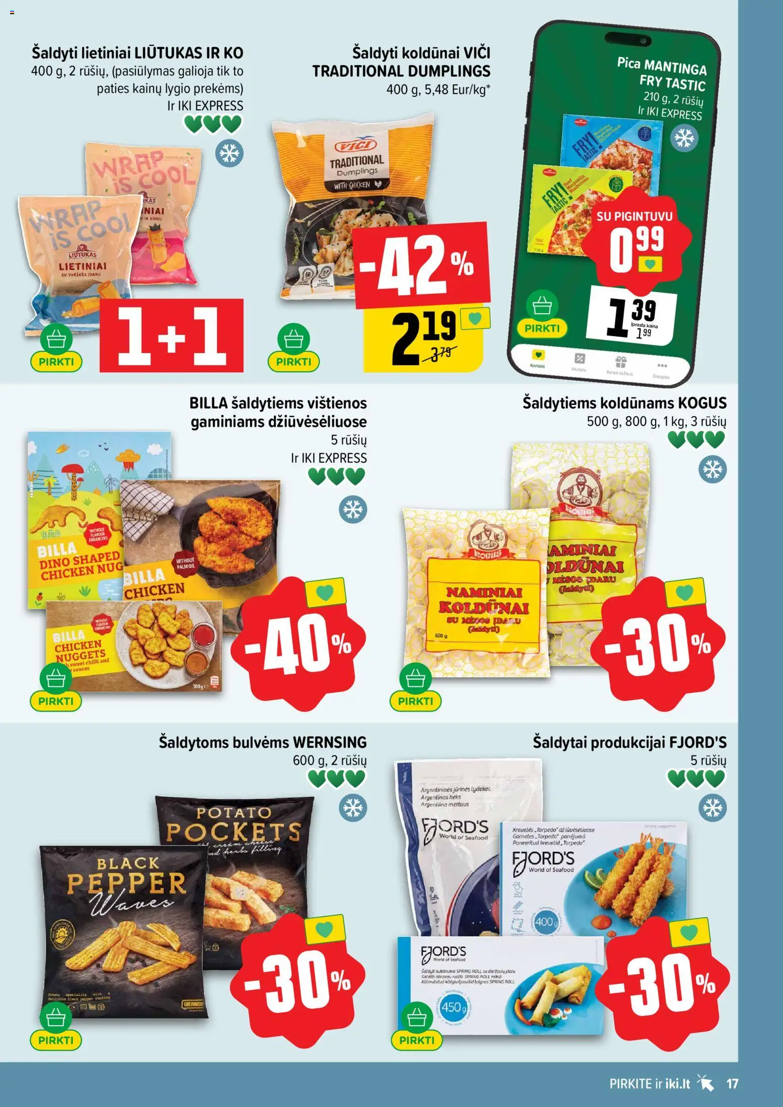 IKI akcijos nuo 2026.06.29 | Puslapis: 17 | Prekių: Vištienos, Pica