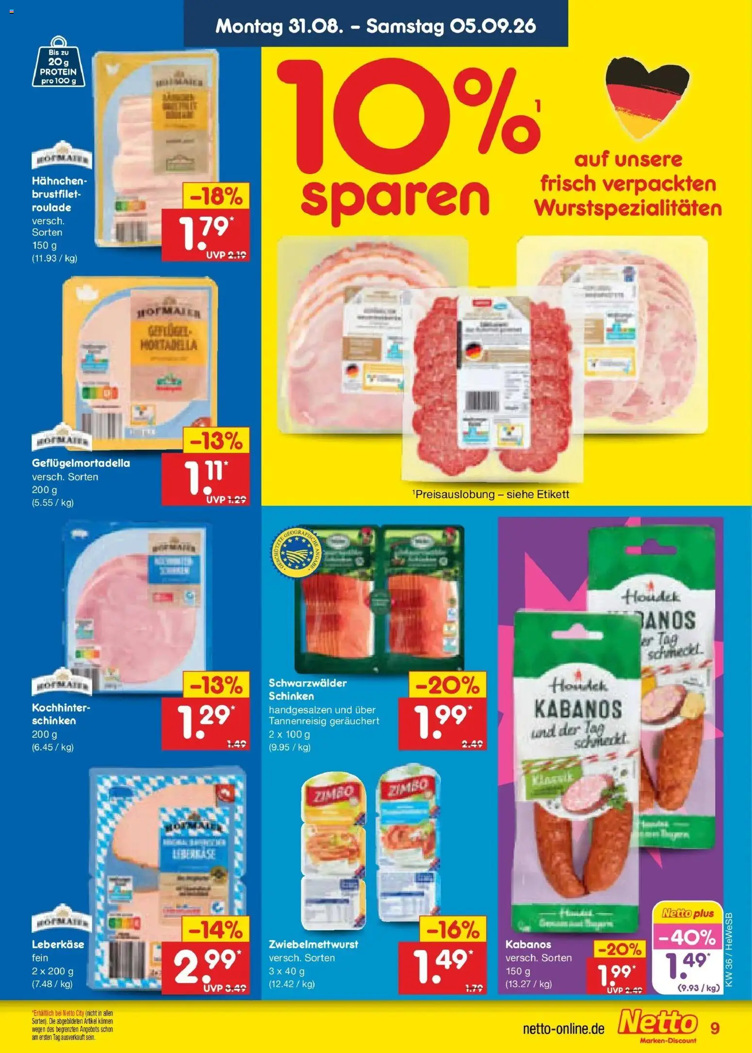 Netto Marken-Discount Prospekt Hamburg (ab 31.08.2026) » Angebote | Seite: 11 | Produkte: Hahnchen, Schinken, Leberkase