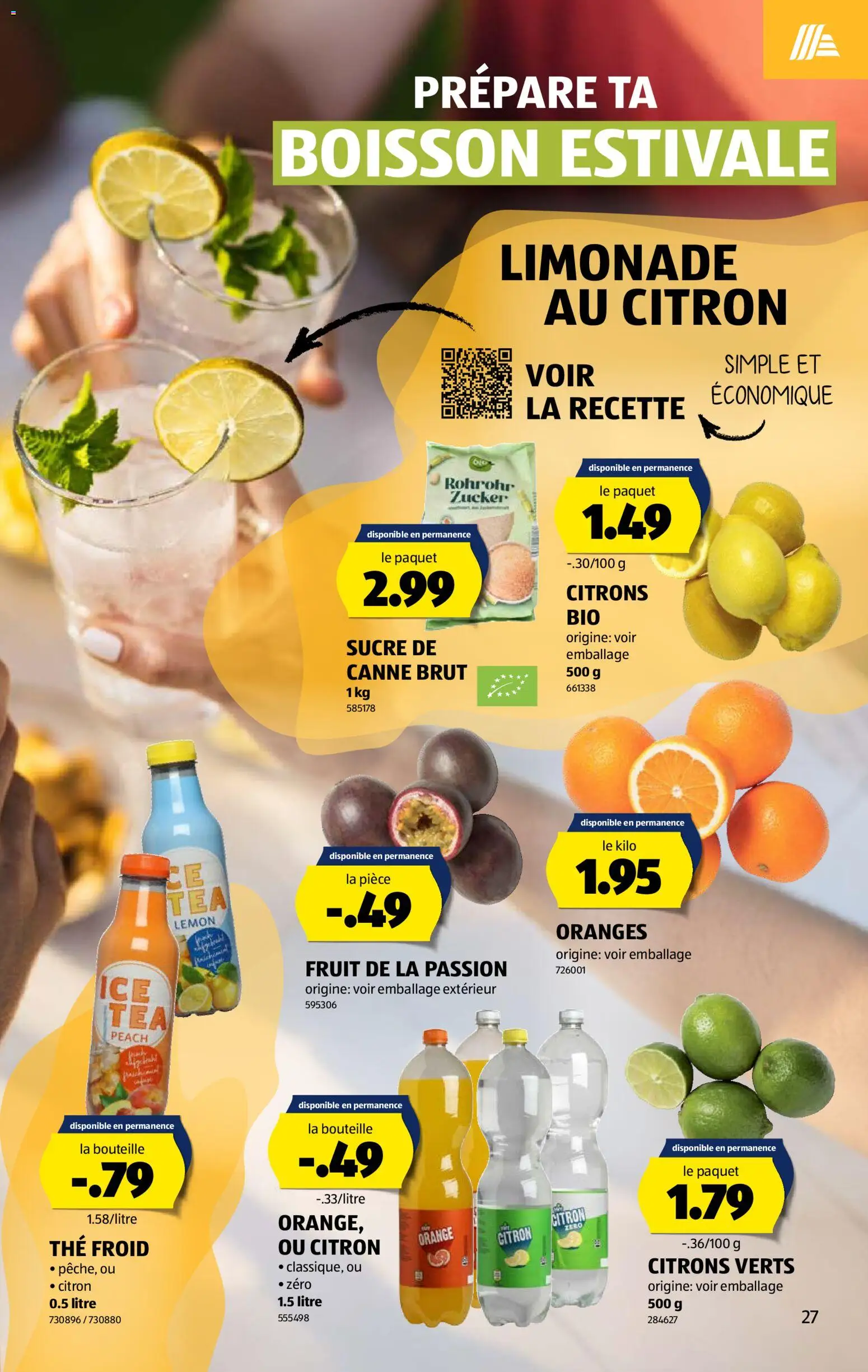 Aldi aktionen FR – gültig ab 09.07.2026 | Seite: 27 | Produkte: Limonade, Zucker