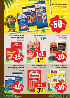 IKI leidinys galioja nuo 2026.06.22 | Puslapis: 30 | Prekių: Jautienos, Dešrelės, Saliamis, Dešra