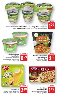 Schwarzwaldmilch Schmand 24% Fett, Schlagsahne mind. 32% Fett oder Crème Fraîche 30% Fett, Schwarzwaldmilch Schmand 24% Fett, Schlagsahne mind. 32% Fett oder Crème Fraîche 30% Fett, 150-200 g ab 14.06.2026 gültig | Seite: 5 | Produkte: Baguette, Creme, Speisequark, Eis