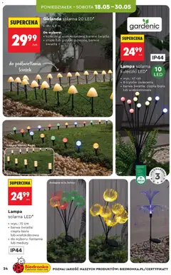 Pogląd oferty "Lampa solarna kuleczki LED*, wys.: 67 cm, 8 trybów świecenia, barwa światła: ciepła biała lub wielokolorowa, 10 LED, IP44" - ważna od 16.05.2026 | Strona: 24