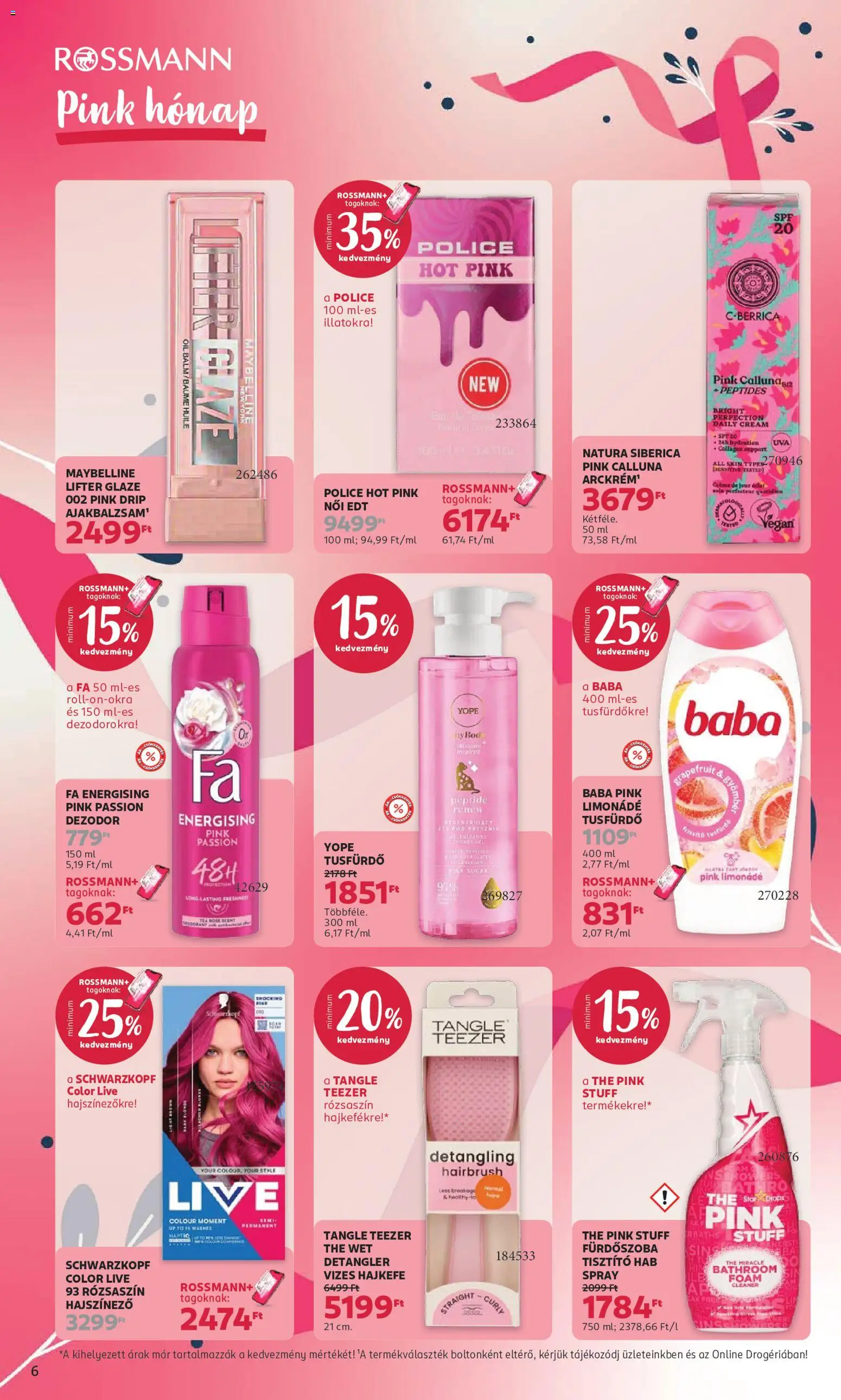 Rossmann akciós ujság - amely érvényes a következő dátumtól: 2026.10.05. | Oldal: 6 | Termékek: FA, Tusfürdő, Baba, Grapefruit