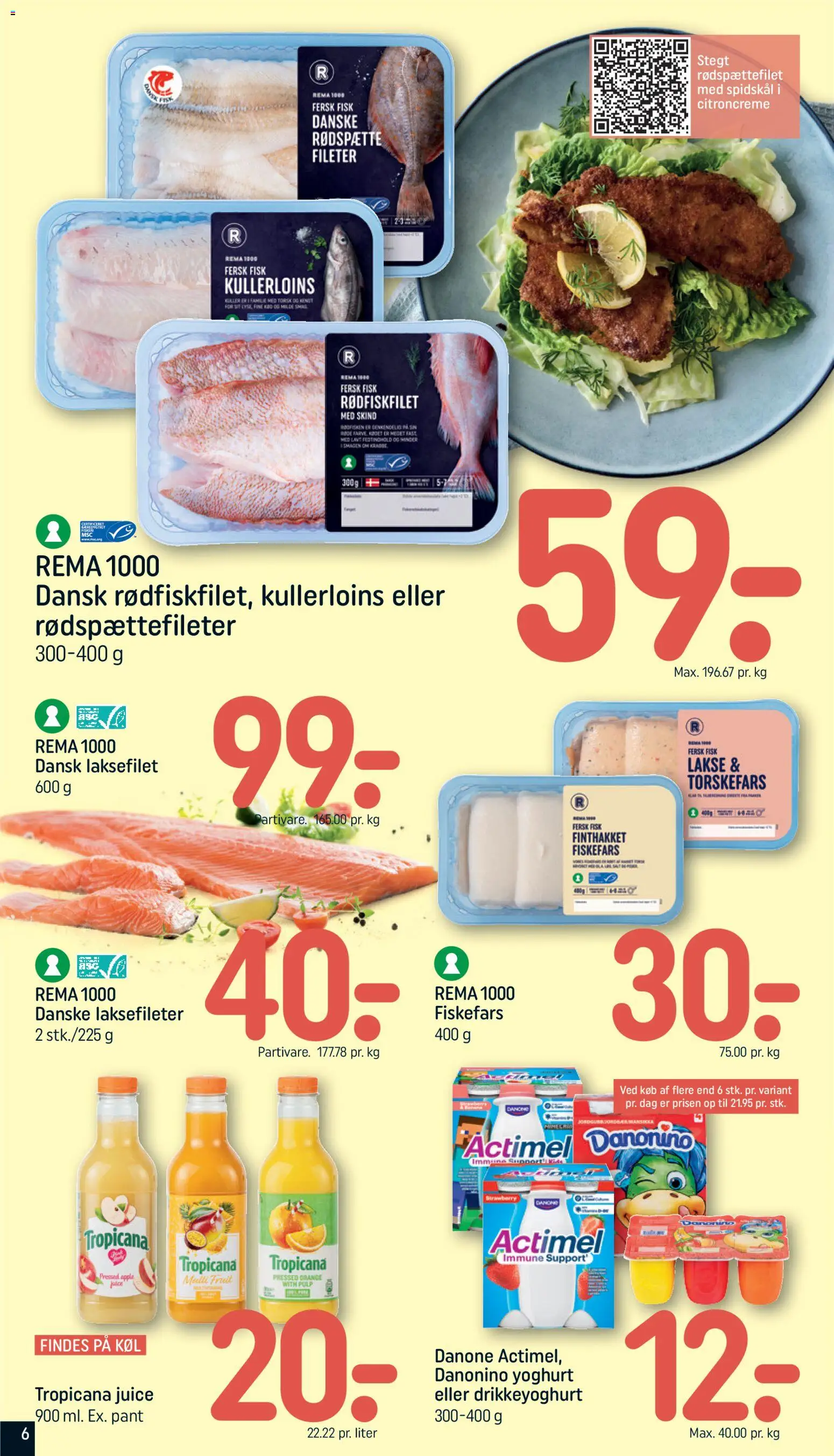 Rema 1000 tilbudsavis – gyldig fra 19/07/2026 | Side: 6 | Produkter: Yoghurt, Juice, Drikkeyoghurt, Spidskål
