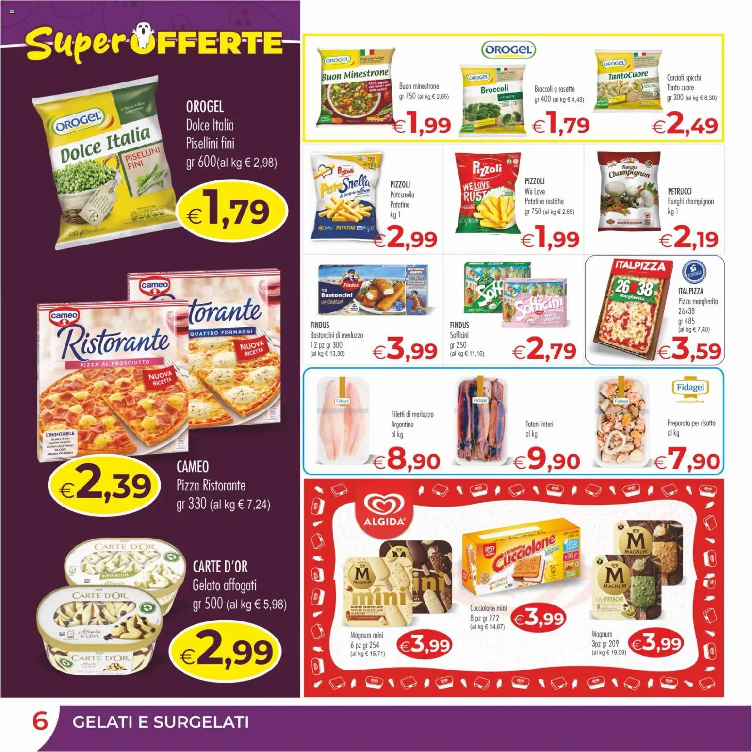 Volantino MerSi Supermercati del 21/10/2026 | Pagina: 6 | Prodotti: Pizza, Prosciutto, Carciofi, Broccoli