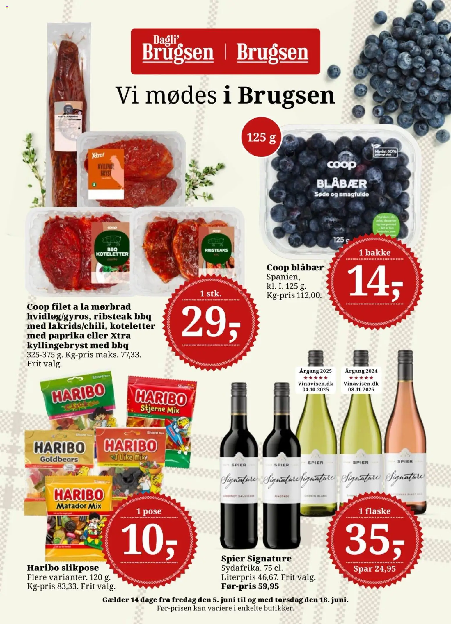 Dagli'Brugsen tilbudsavis – gyldig fra 05.06.2026 | Side: 1 | Produkter: Blåbær, Koteletter, Paprika