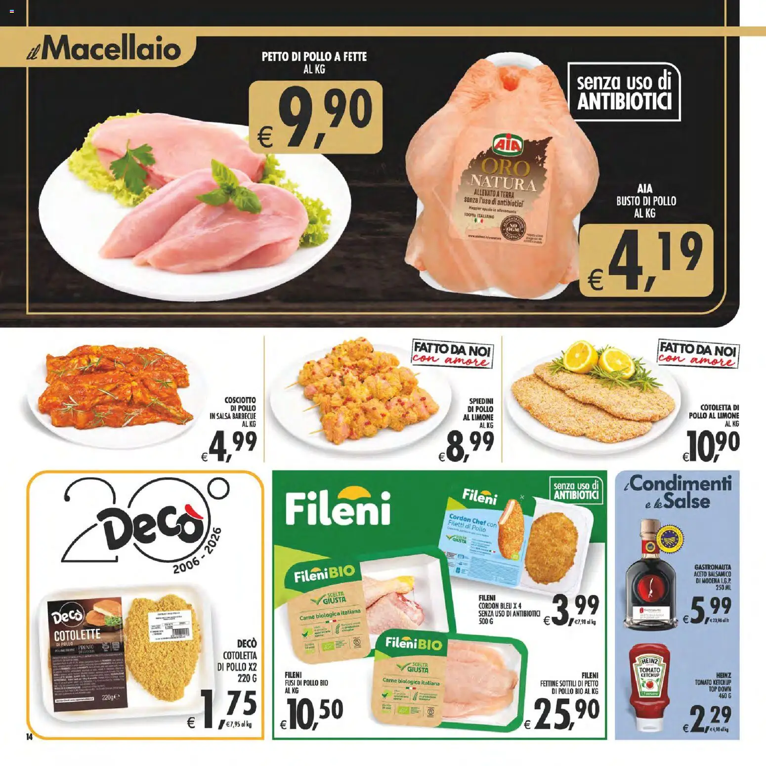 Volantino Decò del 08.05.2026 | Pagina: 14 | Prodotti: Petto di Pollo, Salsa, Barbecue, Salsa barbecue