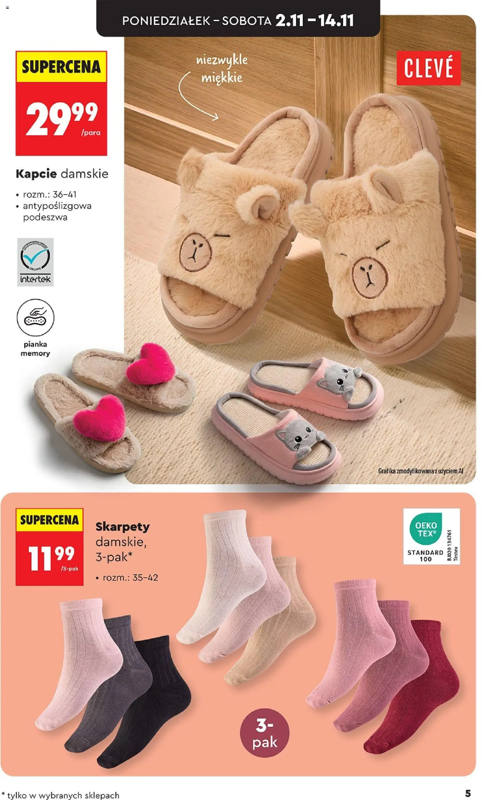 Biedronka Black Friday od 31.10.2026 | Strona: 5 | Produkty: Skarpety, Kapcie