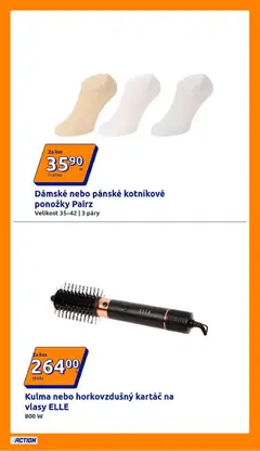 Náhled letáku Action leták od 15.07.2026 | Strana: 3 | Produkty: Ponožky, Kartáč na vlasy, Kulma, Kartáč